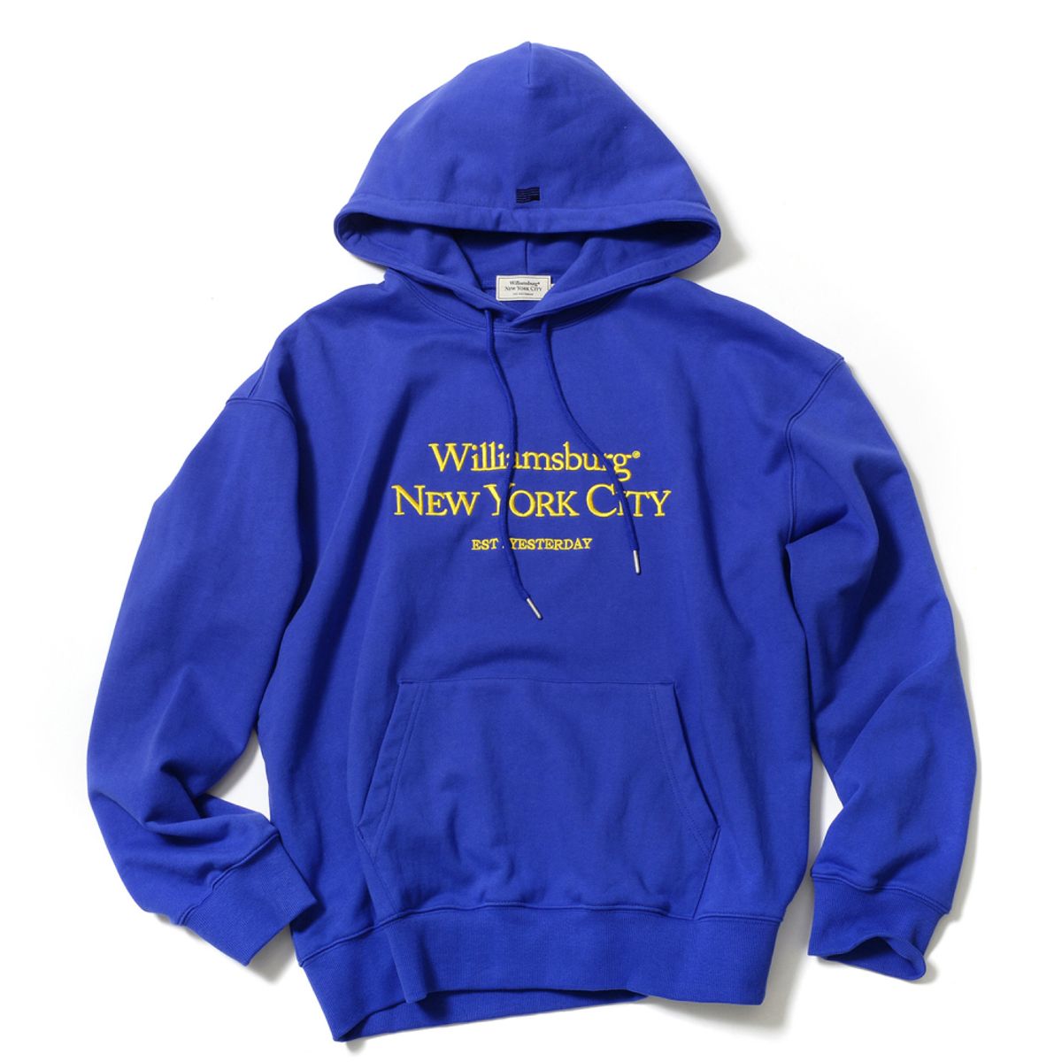 윌리엄스버그 뉴욕시티(WILLIAMSBURG NEWYORK CITY) Classic Logo Needlework Hoodie_Blue