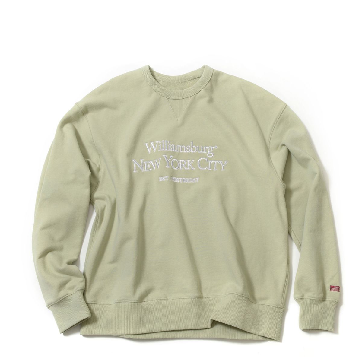 윌리엄스버그 뉴욕시티(WILLIAMSBURG NEWYORK CITY) Classic Logo Needlework Sweat Shirt_Light Green