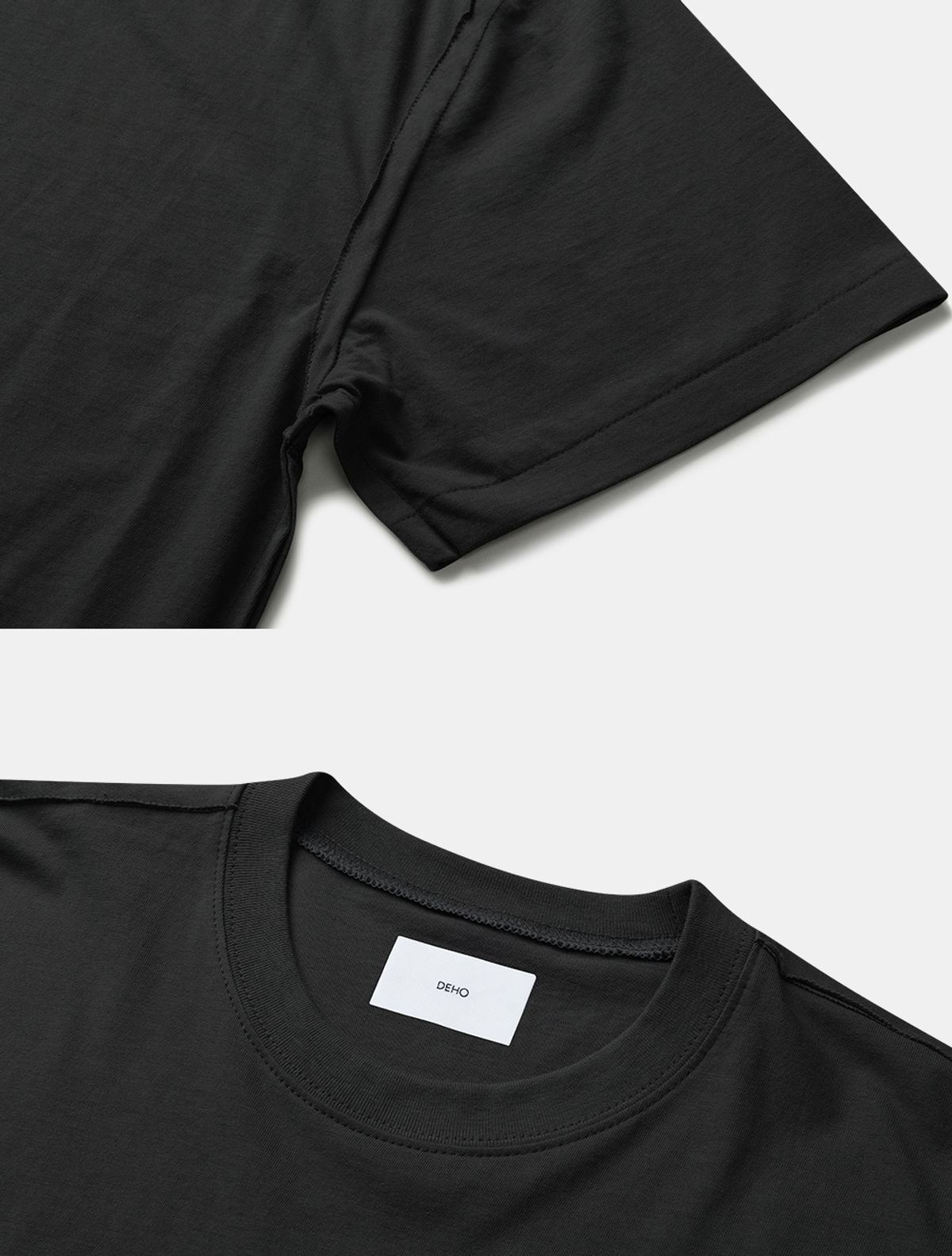 데호(DEHO) CUTTING HALF SLEEVE [Black]