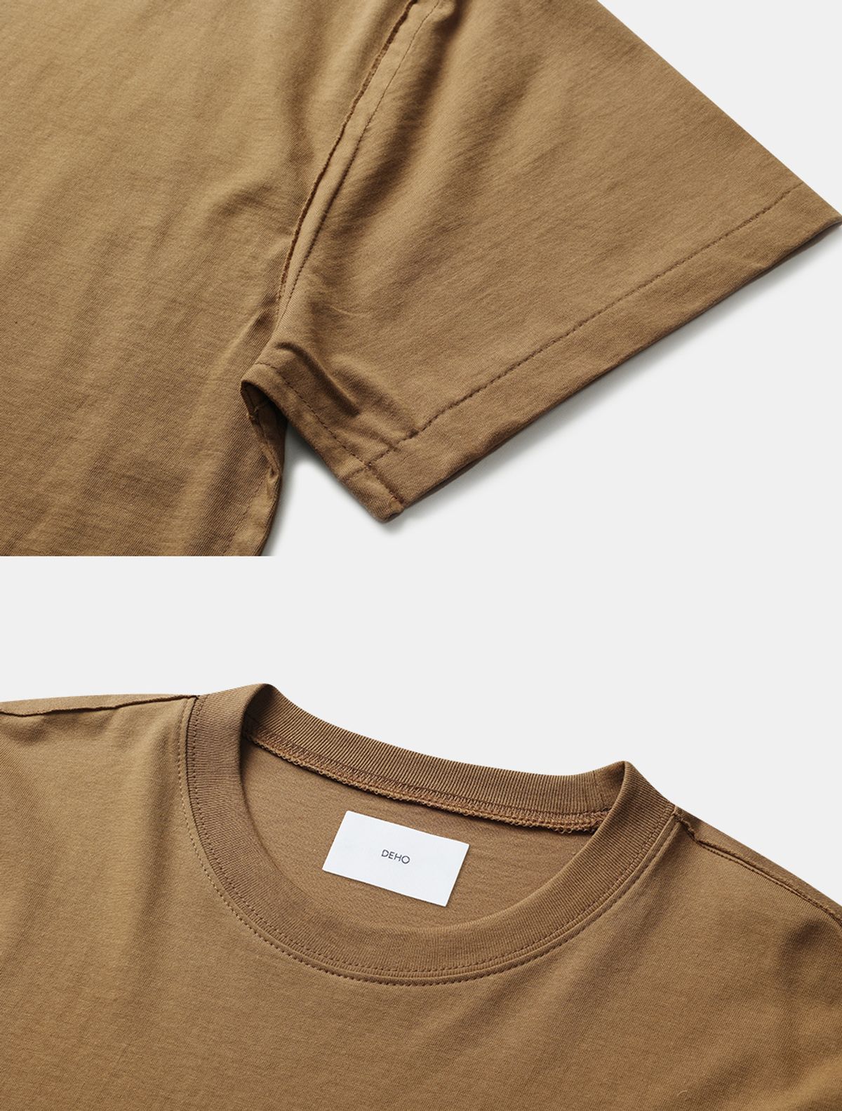 데호(DEHO) CUTTING HALF SLEEVE [Brown]