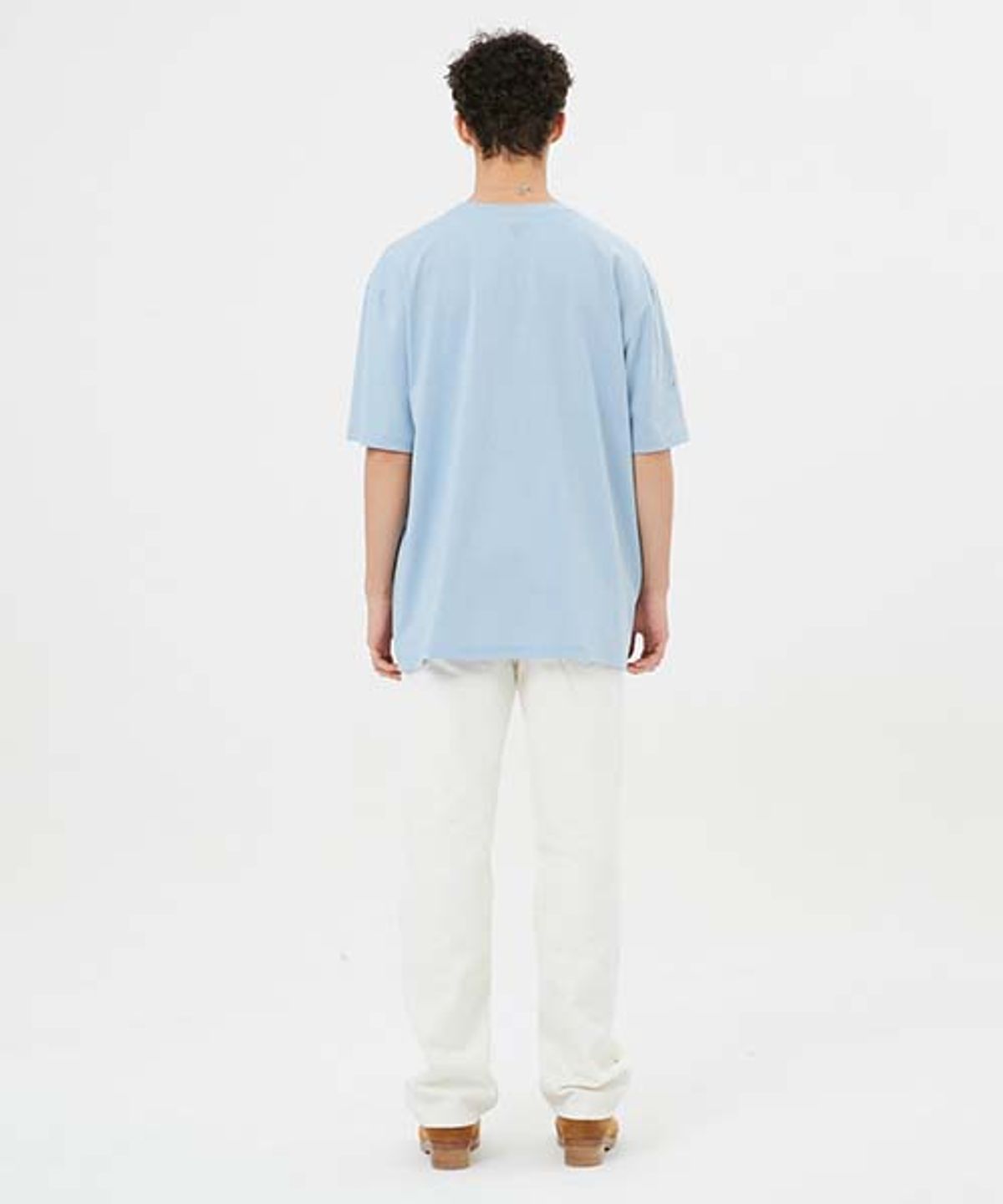 문선 아카이브(MOONSUN ARCHIVE) ESSENTIAL_UNISEX Argyle Hole Sleeve T-shirt  [Sky Blue]