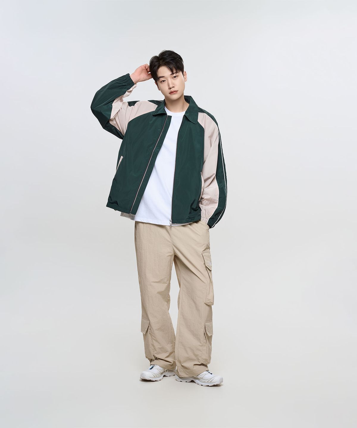 슬로우 레코드 하우스(SLOW RECORD HOUSE) 파이핑 라인 윈드 브레이커_그린