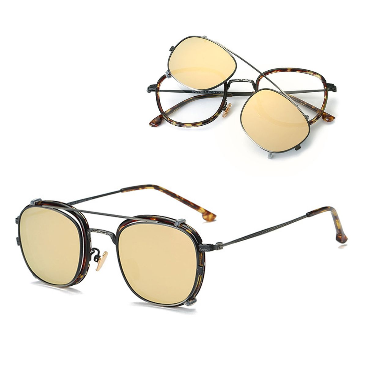 링컨프레임(LINCOLNFRAME) LFS99020_Havana 미러 클립온 편광 선글라스