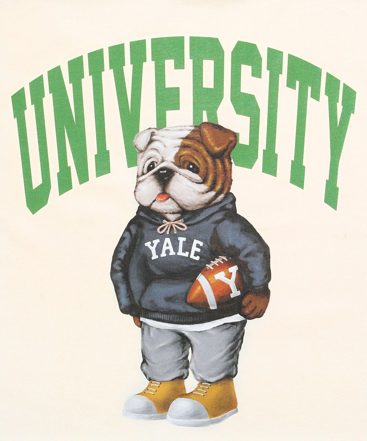 예일(YALE) 유니버시티 댄 반팔티셔츠 크림