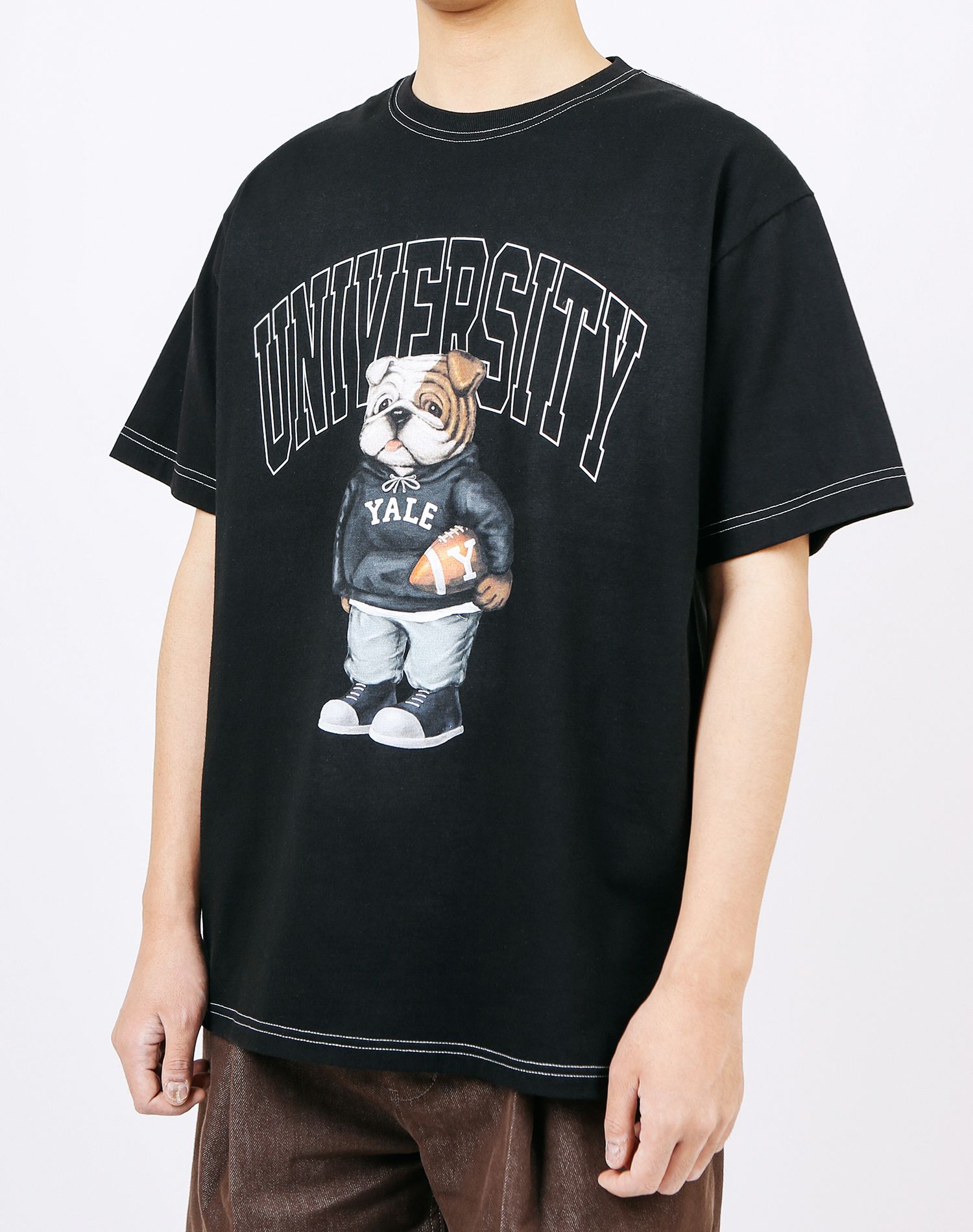 ☆YALE☆ UNIVERSITY DAN TSHIRT CREAM YD01SS6001CR MUSINSA | YALE UNIVERSITY DAN T-SHIRT CREAM