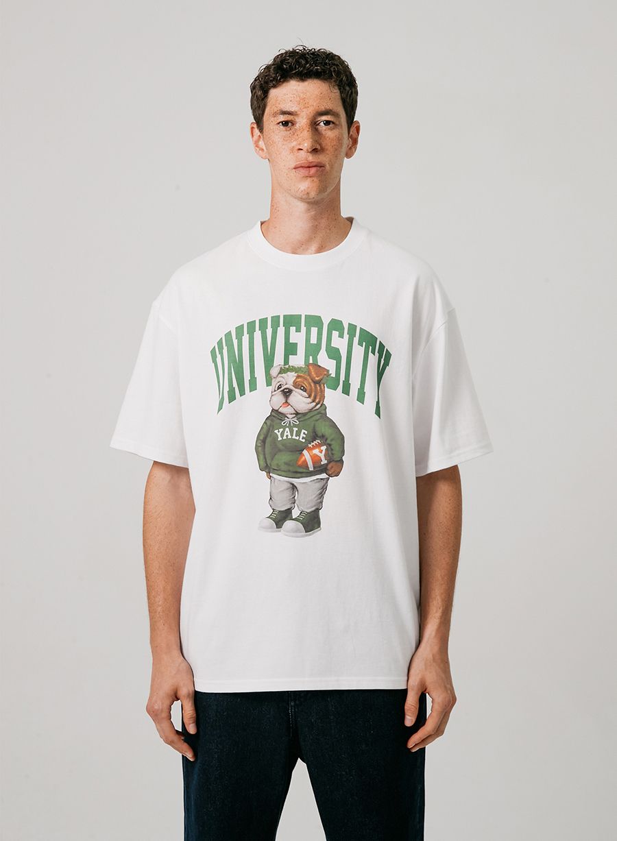 MUSINSA | YALE UNIVERSITY DAN T-SHIRT CREAM
