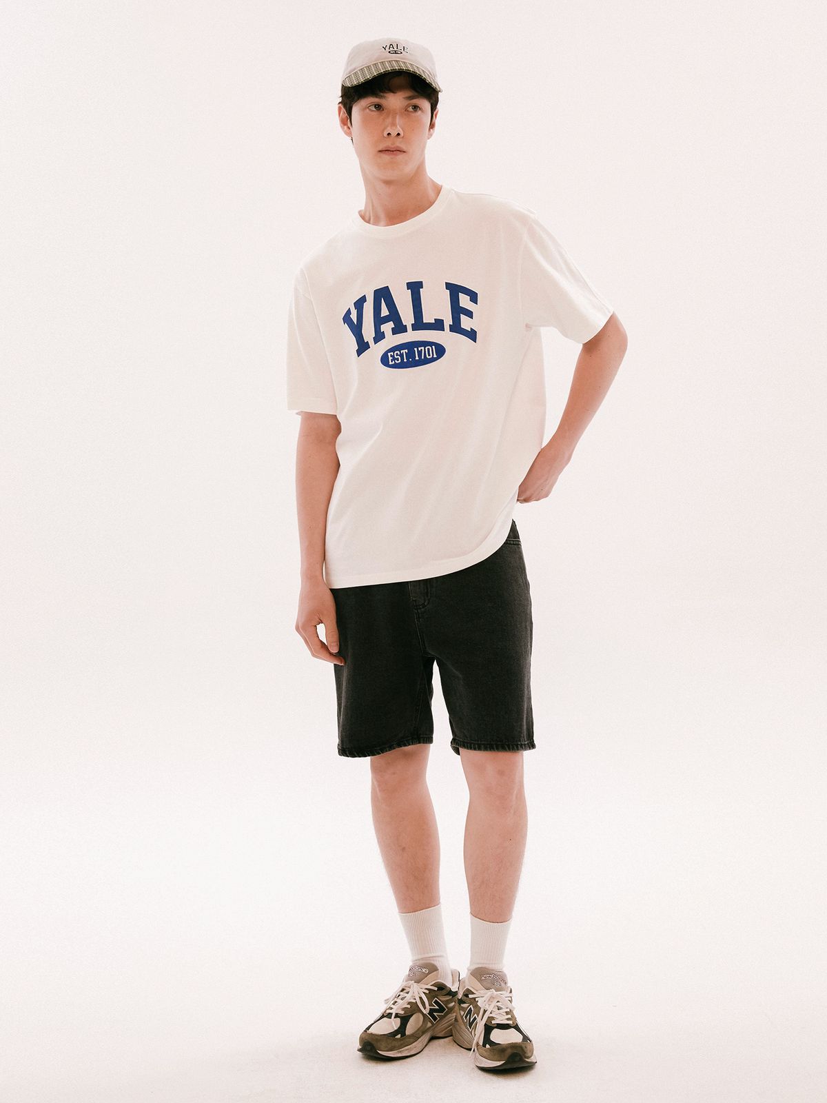 예일(YALE) 투톤아치 반팔티셔츠 로얄 블루