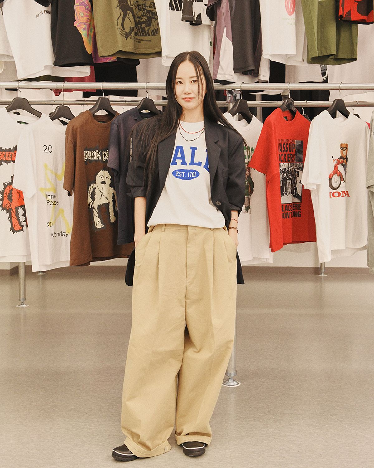 예일(YALE) 투톤아치 반팔티셔츠 로얄 블루