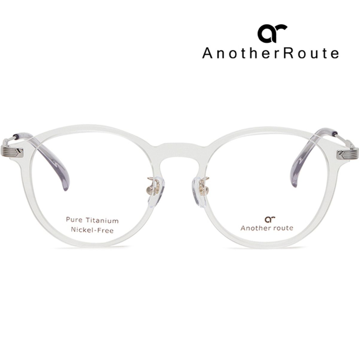 어나더루트(ANOTHERROUTE) 안경테 PURELIGHT 2F C 투명 뿔테 10g 초경량 티타늄