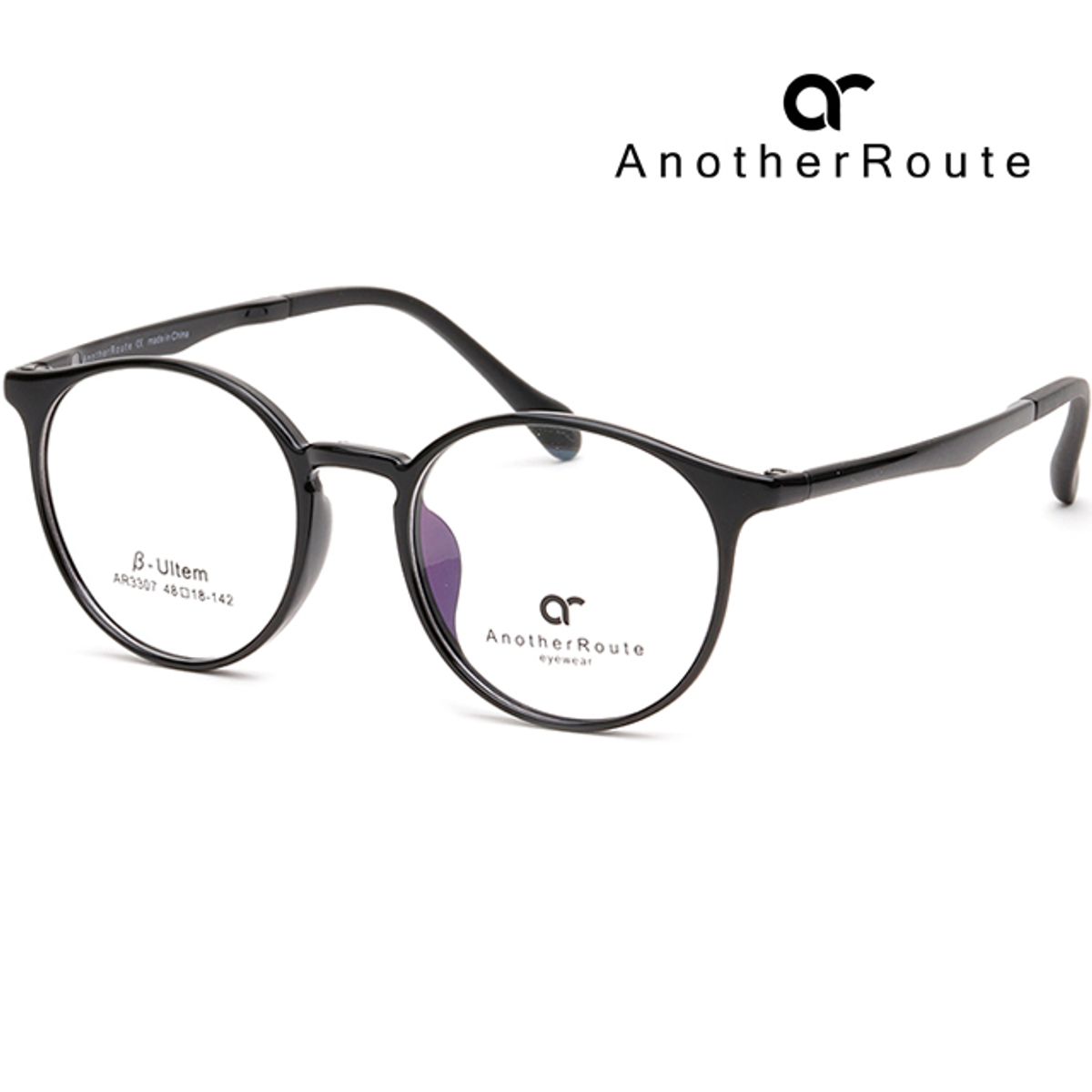 어나더루트(ANOTHERROUTE) 안경테 AR3307 C1 검정 뿔테 울템 초경량 7g