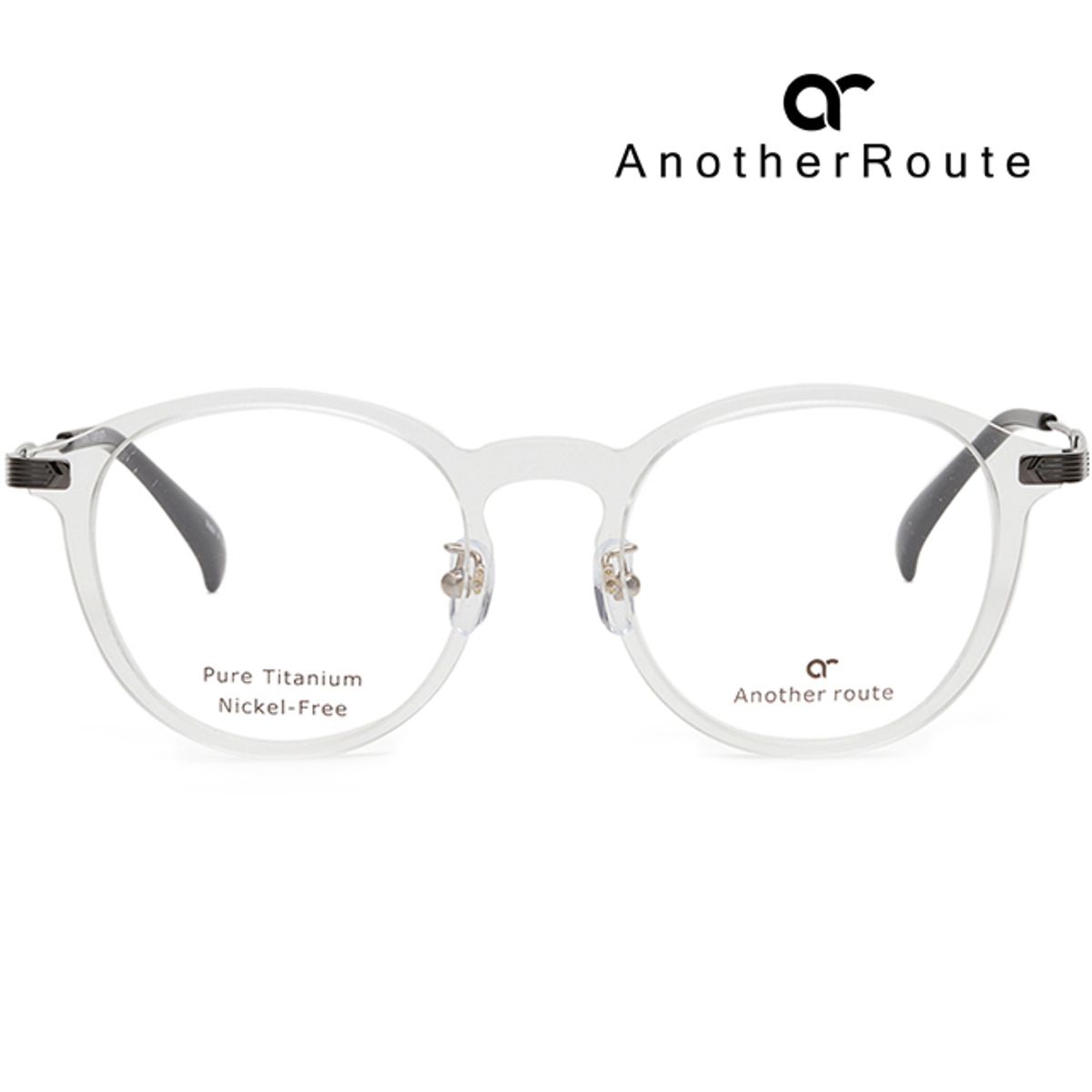 어나더루트(ANOTHERROUTE) 안경테 PURELIGHT 2F B 투명 뿔테 티타늄 초경량