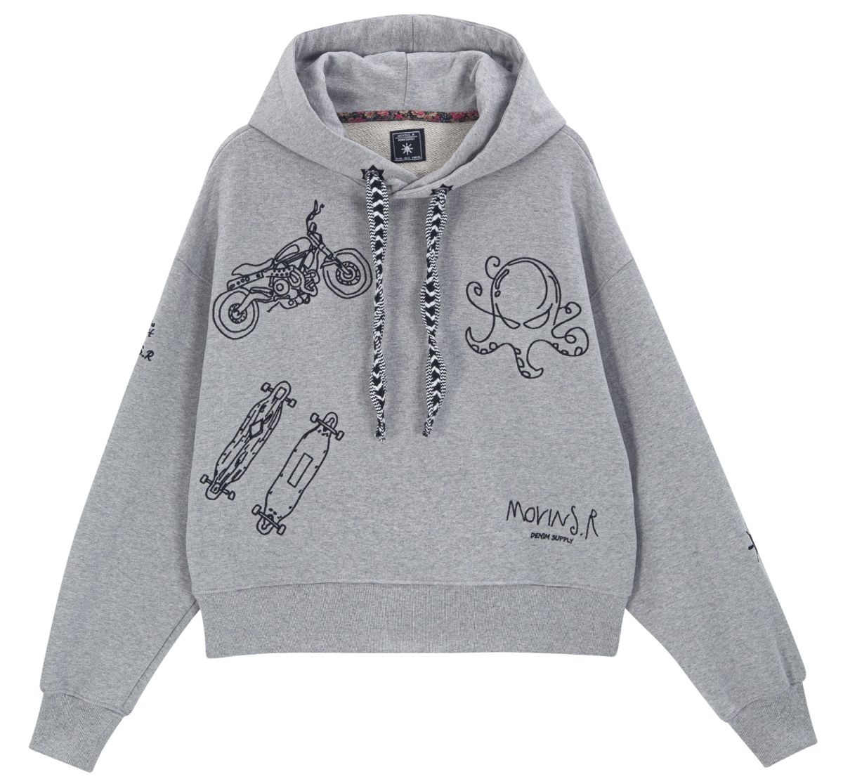 모빈스알(MOVINS.R) (후디 그레이) PENNA PRIMAVERA SWEAT HOODIE GRAY