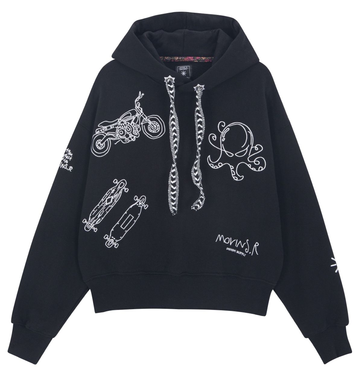 모빈스알(MOVINS.R) (후디 블랙) PENNA PRIMAVERA SWEAT HOODIE BLACK