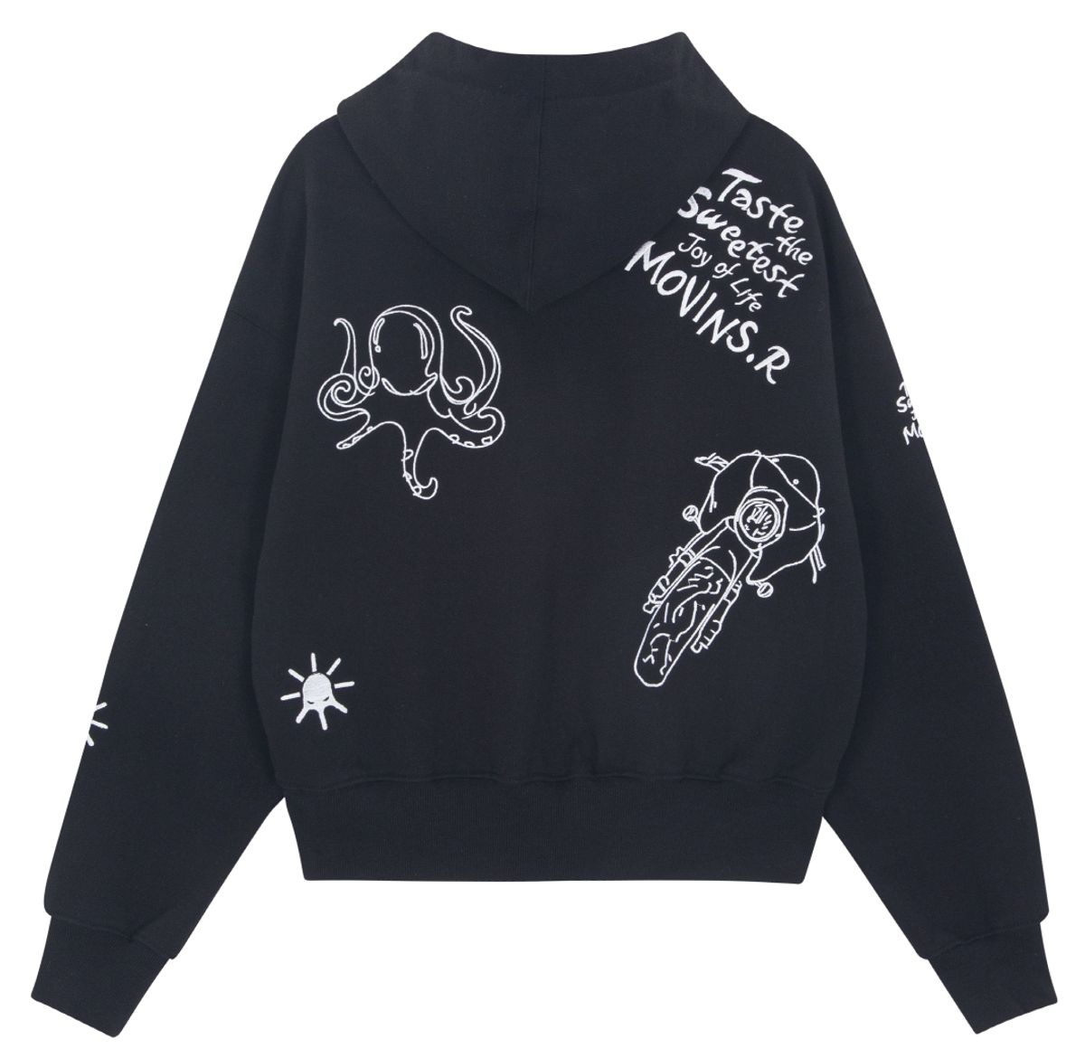 모빈스알(MOVINS.R) (후디 블랙) PENNA PRIMAVERA SWEAT HOODIE BLACK
