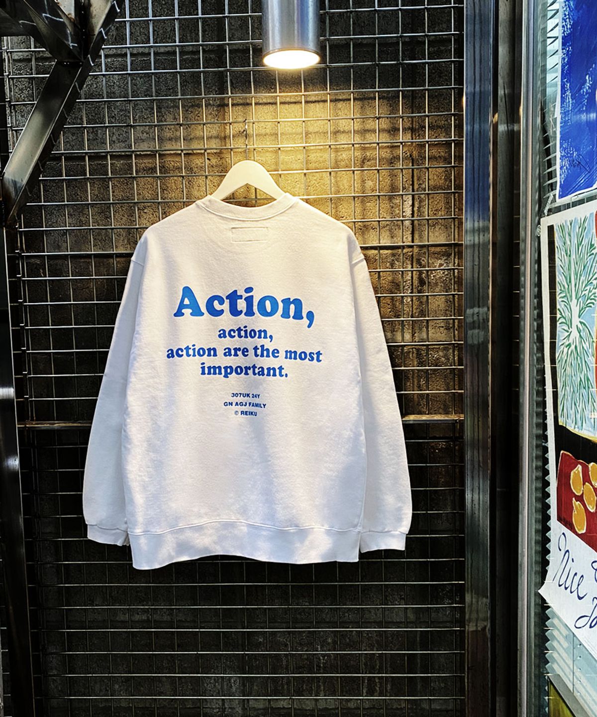 레이쿠(REIKU) RK action mtm white 맨투맨