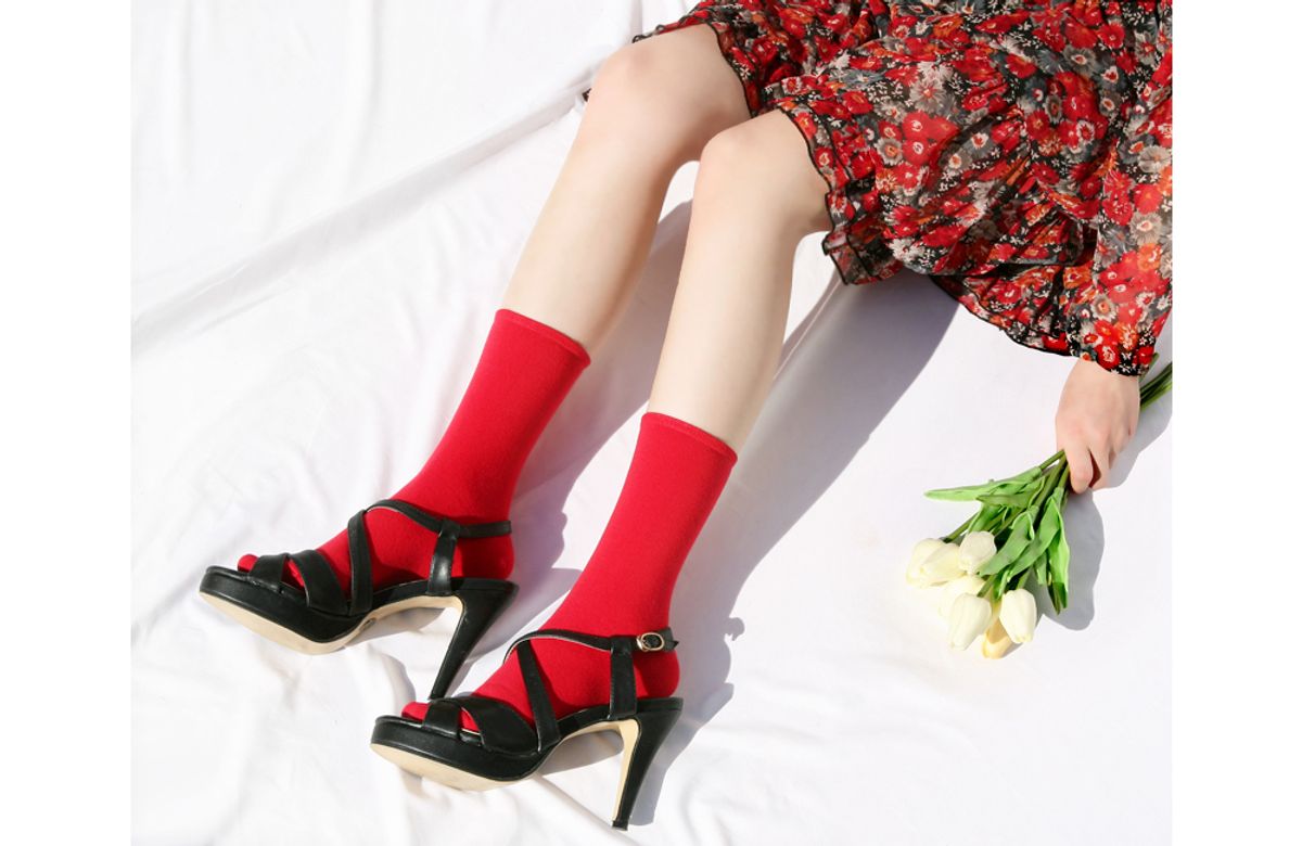 삭스에이(SOCKSA) [10PACK] 베이직 200N  컬러칩 무지 긴 양말