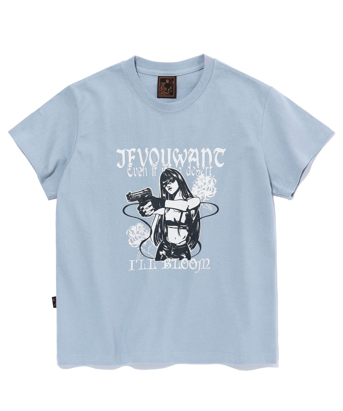 이퓨원트(IFYOUWANT) glam rose TEE midblue