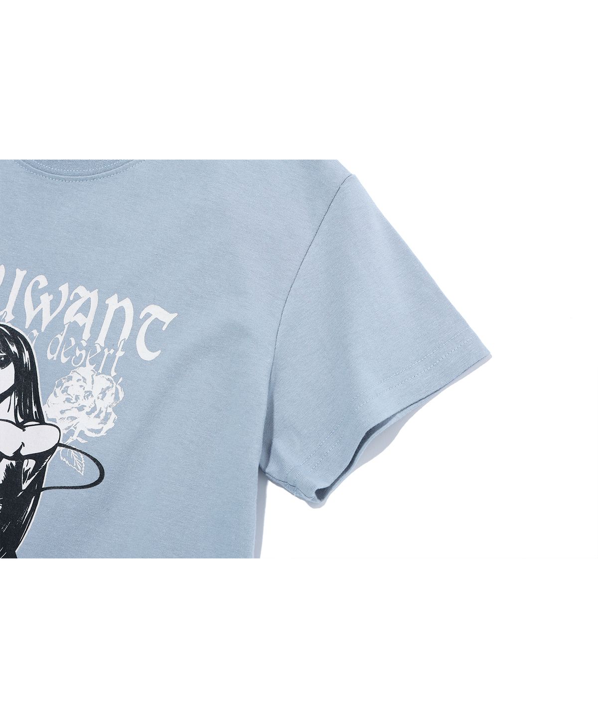 이퓨원트(IFYOUWANT) glam rose TEE midblue