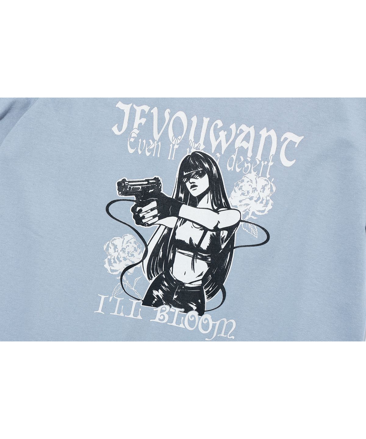이퓨원트(IFYOUWANT) glam rose TEE midblue