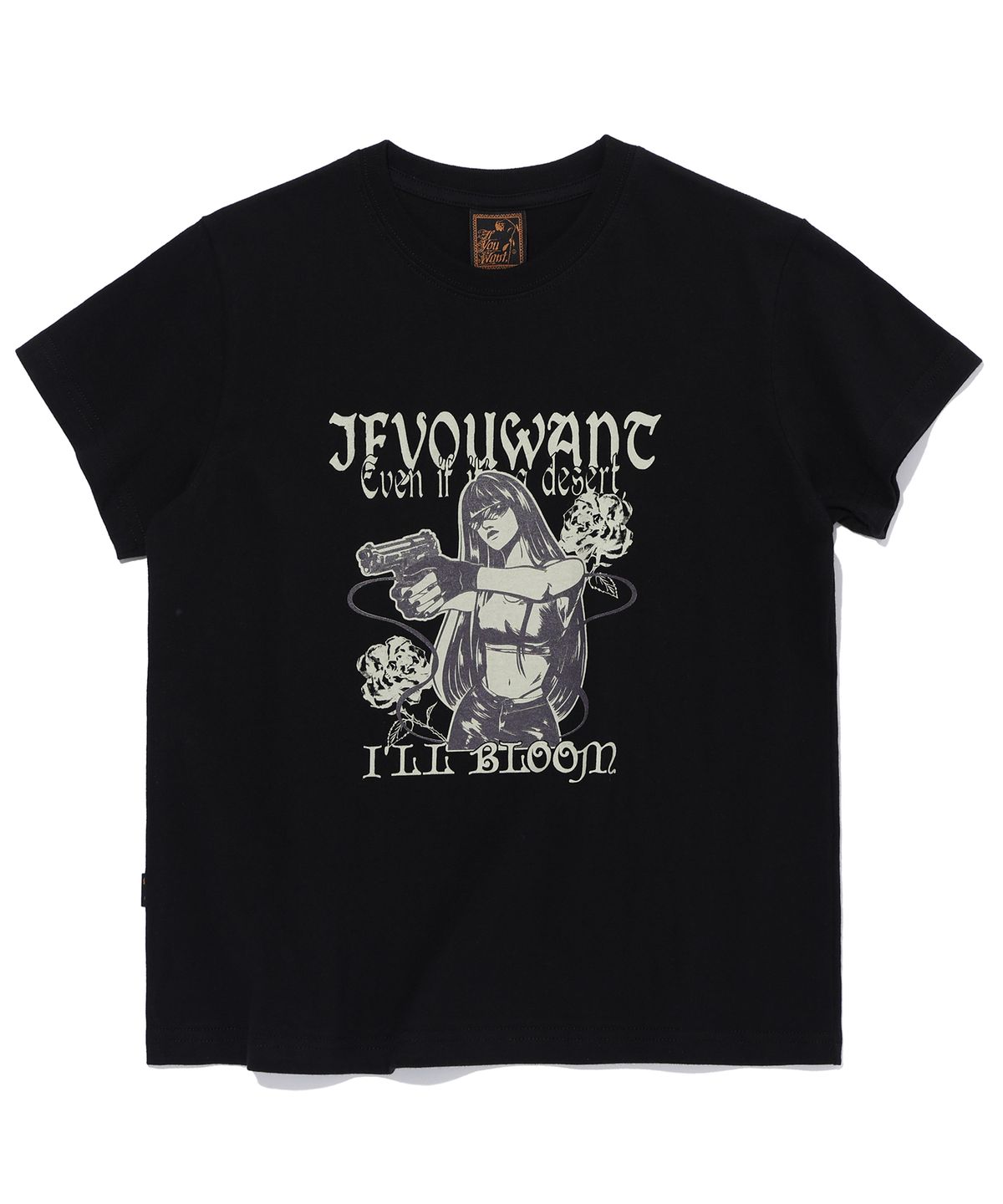 이퓨원트(IFYOUWANT) glam rose TEE black