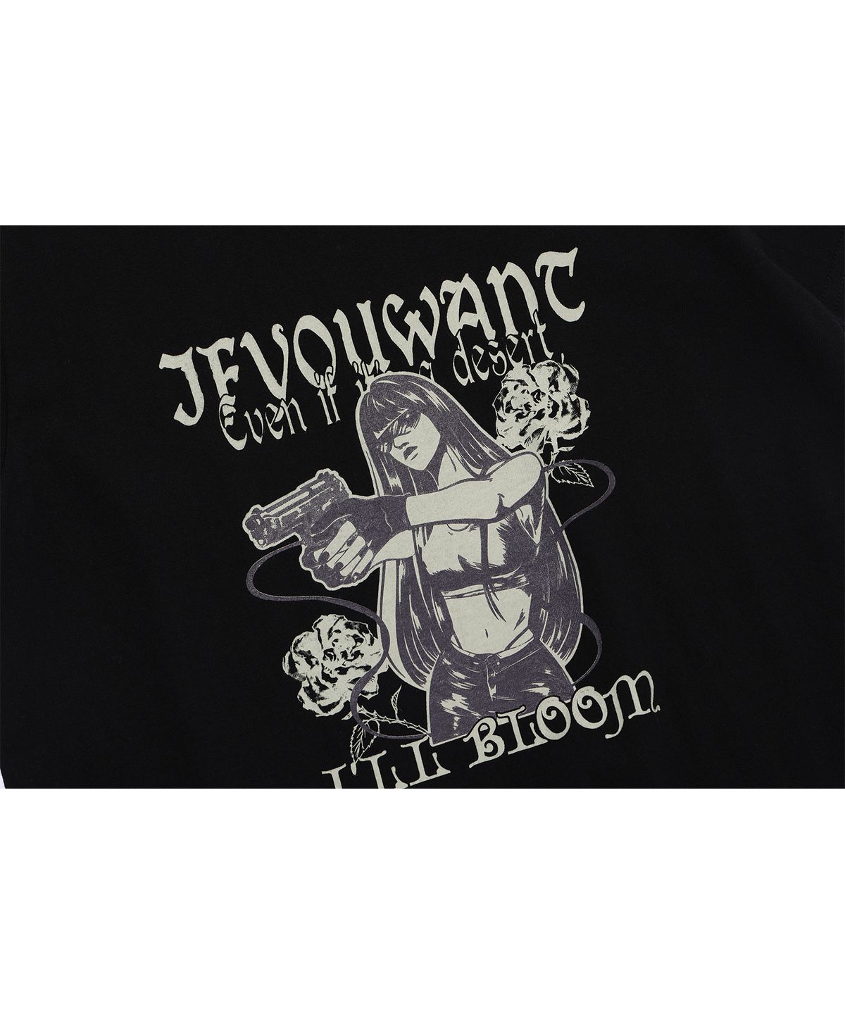 이퓨원트(IFYOUWANT) glam rose TEE black