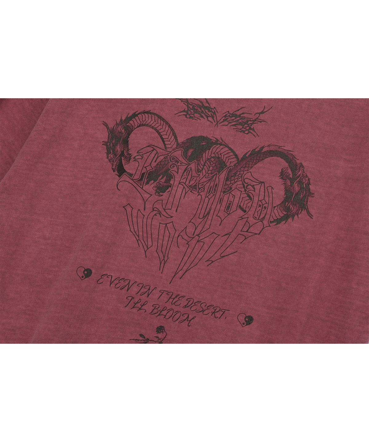 이퓨원트(IFYOUWANT) Distorted pigment TEE dusty pink