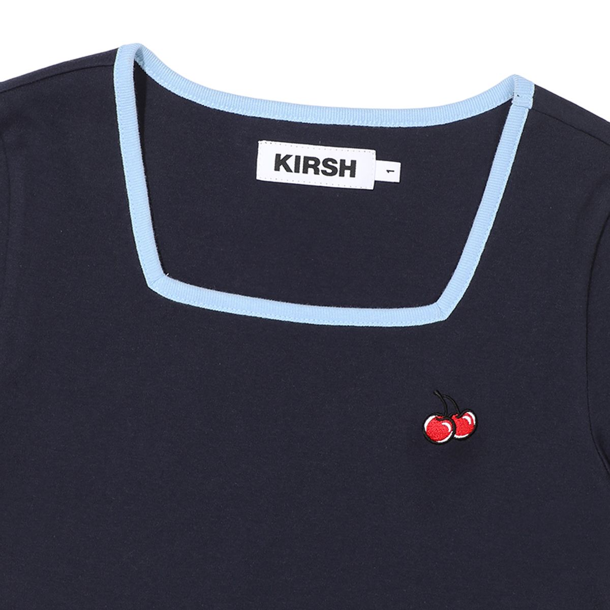키르시(KIRSH) 스몰 체리 스퀘어 넥 드레스 [네이비]