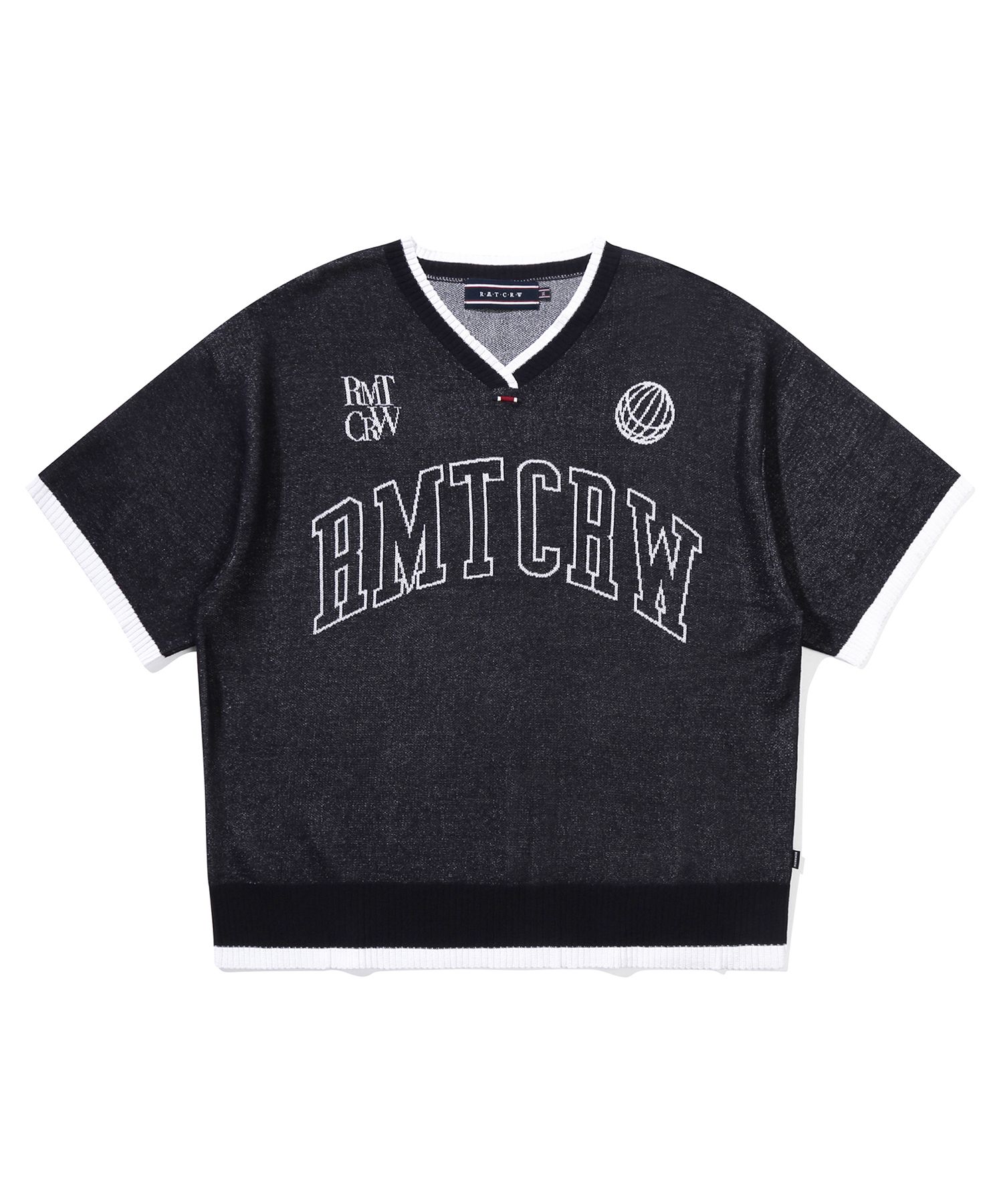 ★2022SS新作★ROMANTIC CROWN★RMTCRW V NECK KNIT JERSEY MUSINSA | ROMANTIC CROWN RMTCRW V-NECK KNIT JERSEY_WHITE