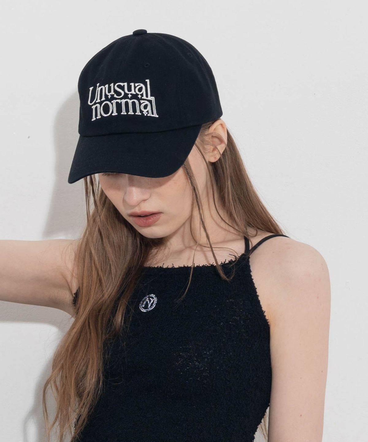 언유주얼 노말(UNUSUALNORMAL) 2WAY KNIT HALTER TOP_BLACK