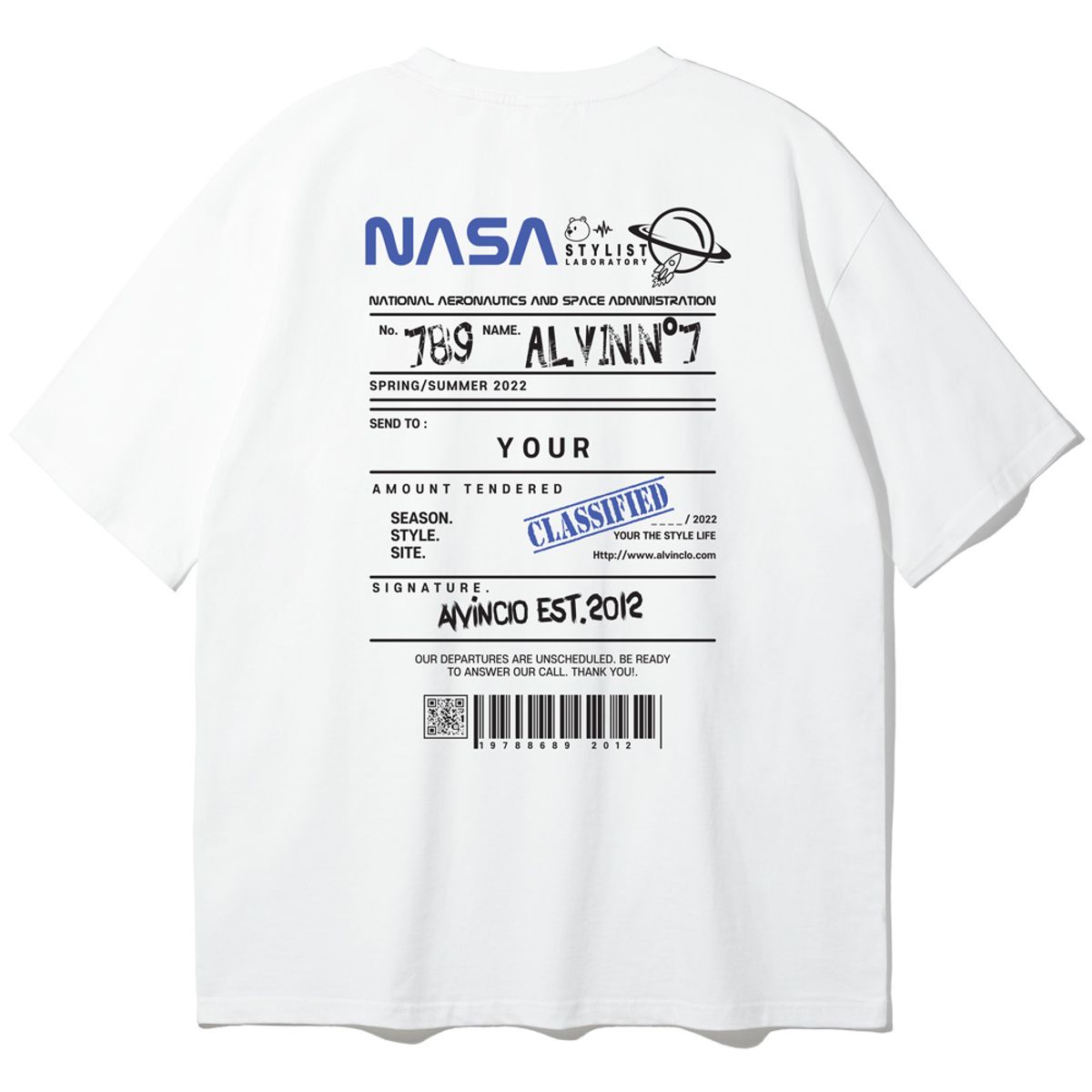 앨빈클로(ALVINCLO) NASA CLASSIFIED 오버핏 반팔티 AST3769 (2 COLOR) - 사이즈 & 후기 | 무신사