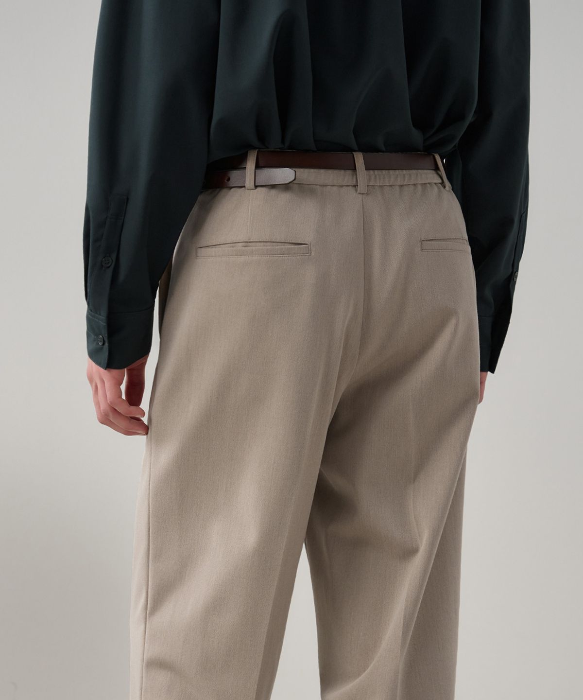 드로우핏(DRAW FIT) 밴딩 와이드 슬랙스 [L.BEIGE]