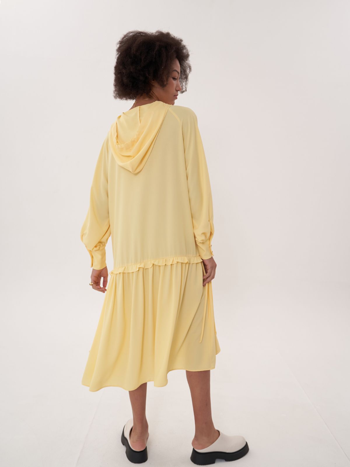 비먼(VIMUN) hooded maxi dress_yellow