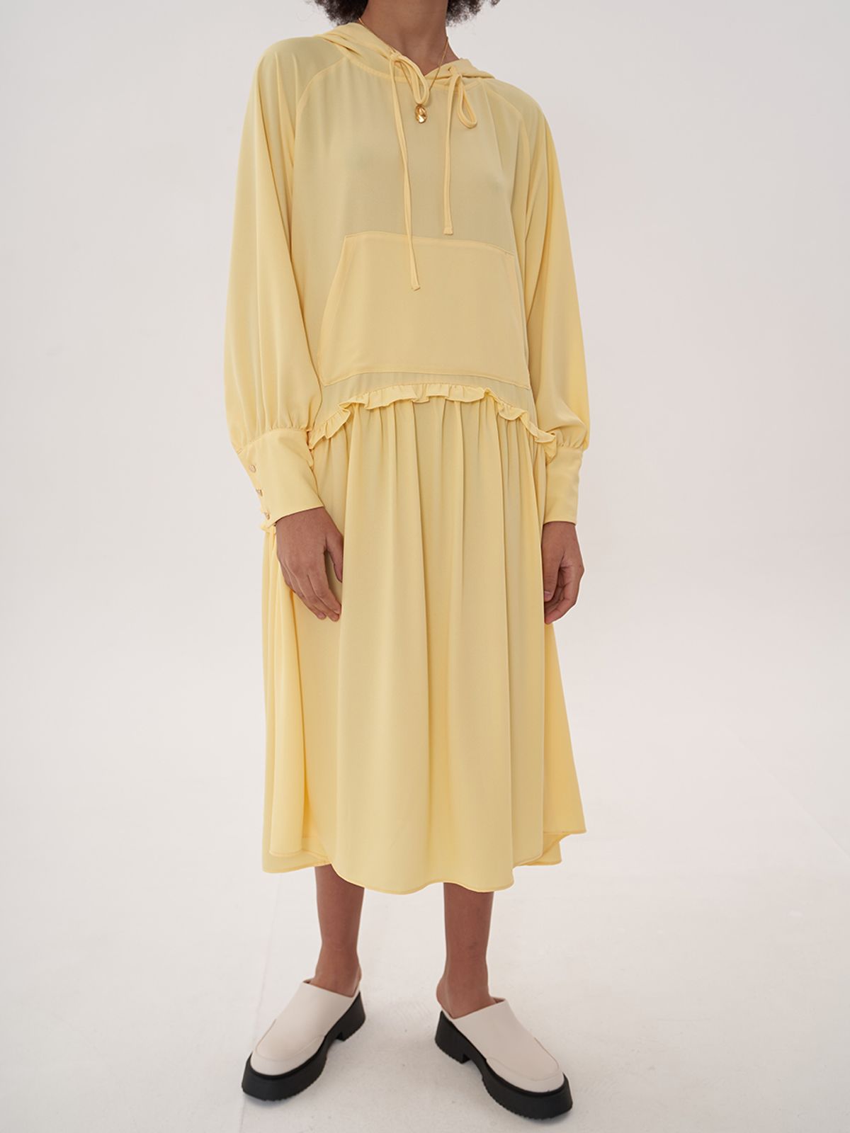 비먼(VIMUN) hooded maxi dress_yellow