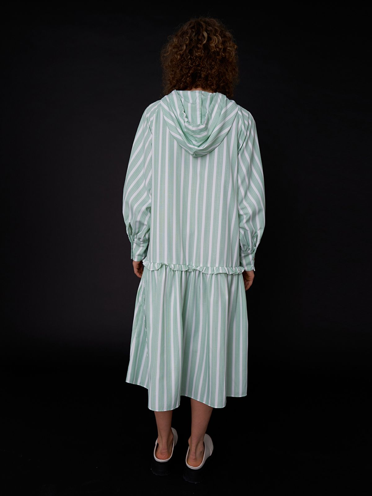 비먼(VIMUN) hooded maxi dress_green