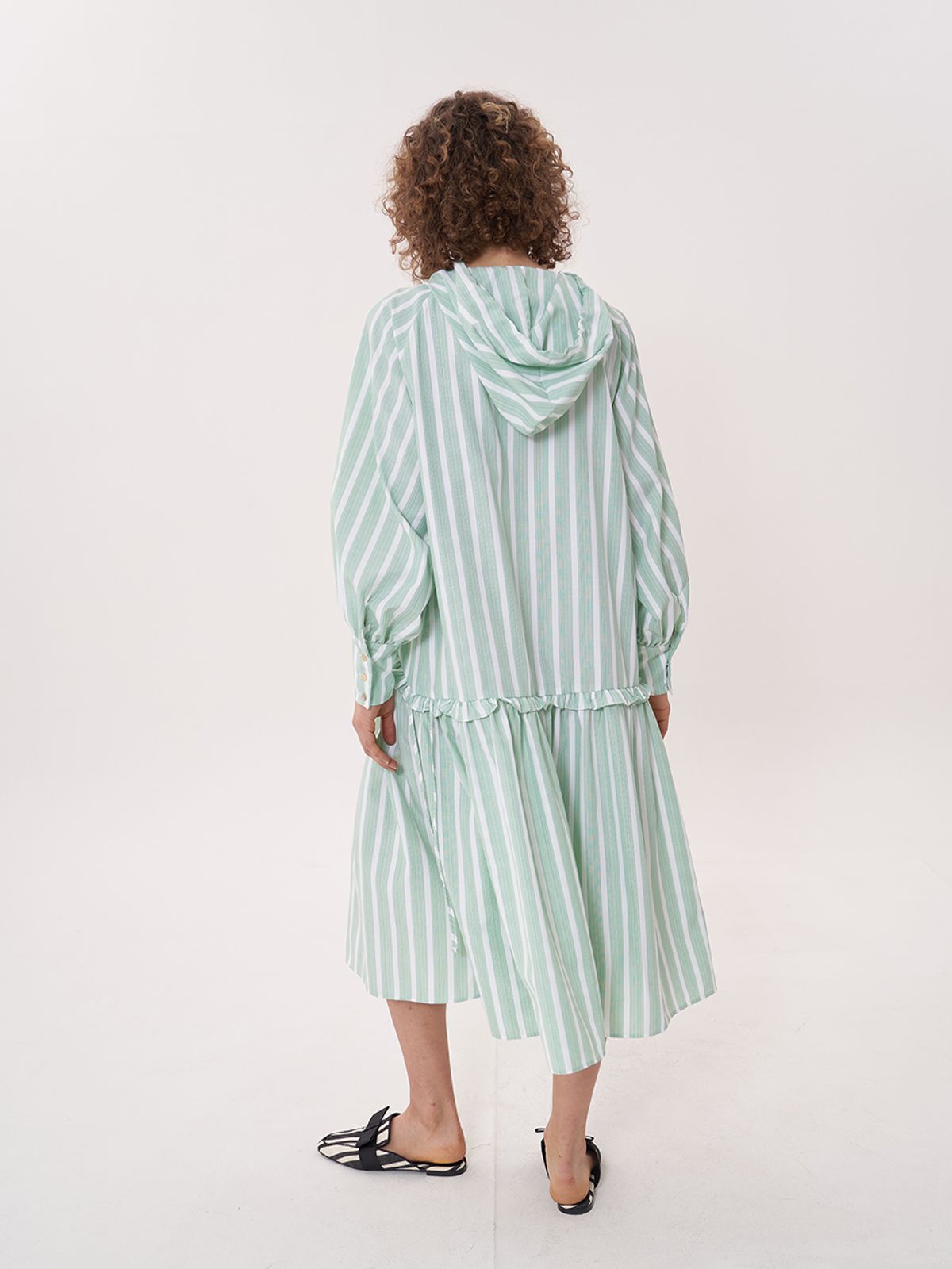 비먼(VIMUN) hooded maxi dress_green