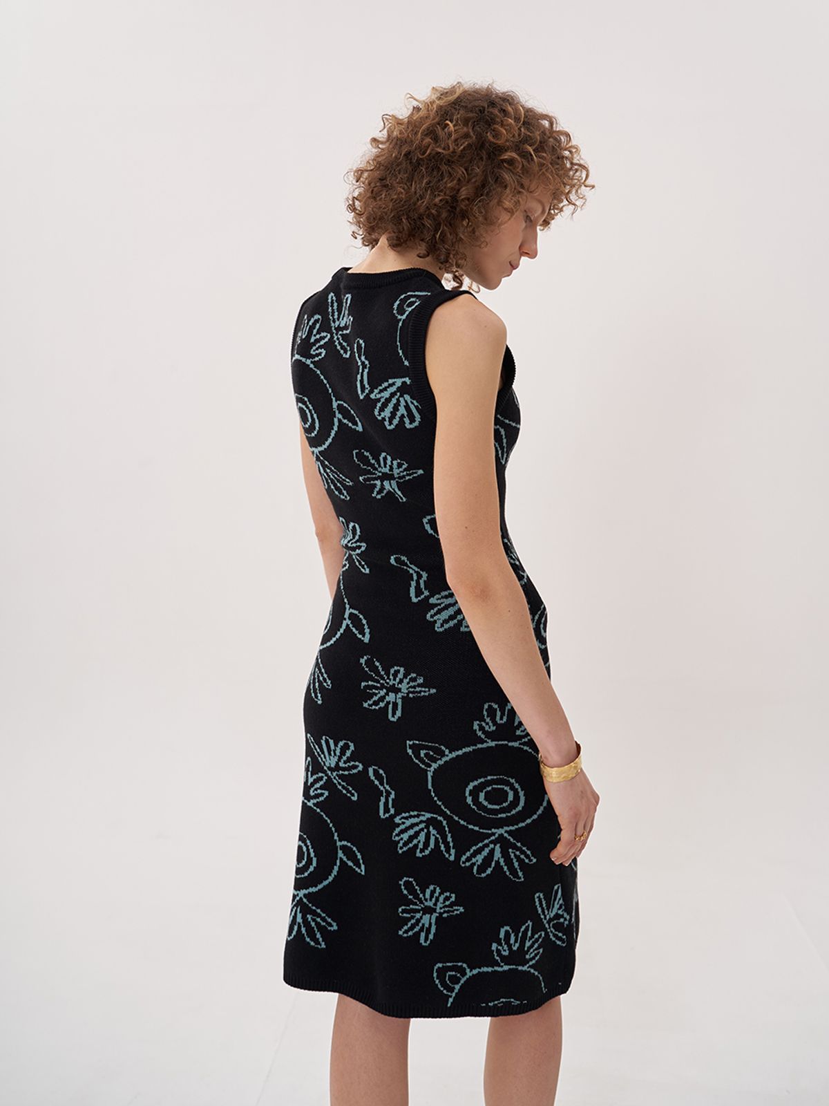 비먼(VIMUN) jacquard knit dress_black