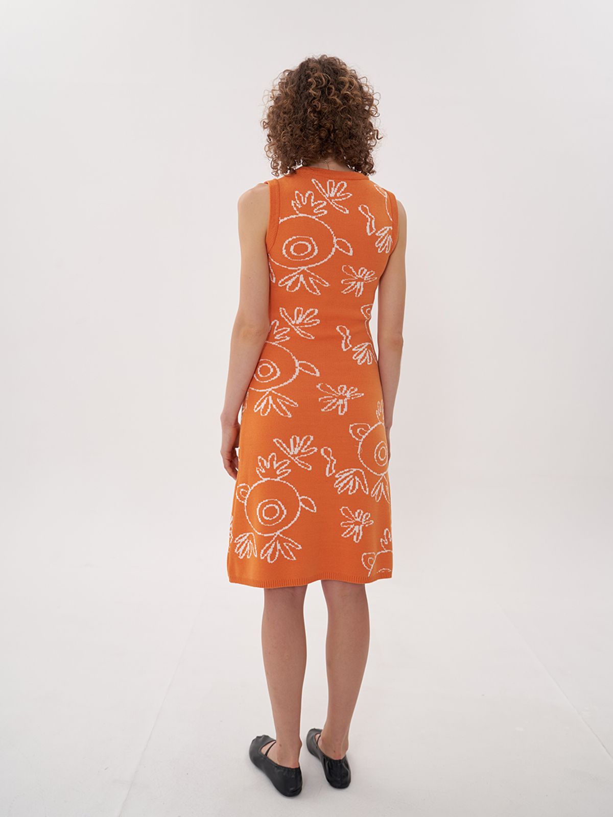 비먼(VIMUN) jacquard knit dress_orange