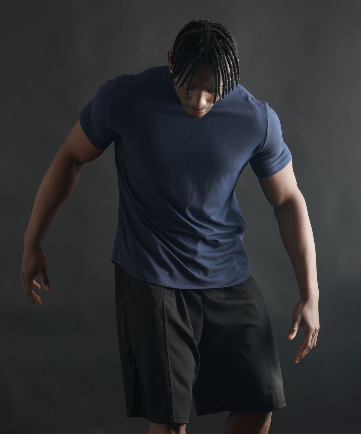 페르메논(PHERMENON) 머슬핏 무지 모달 반팔티 [네이비]