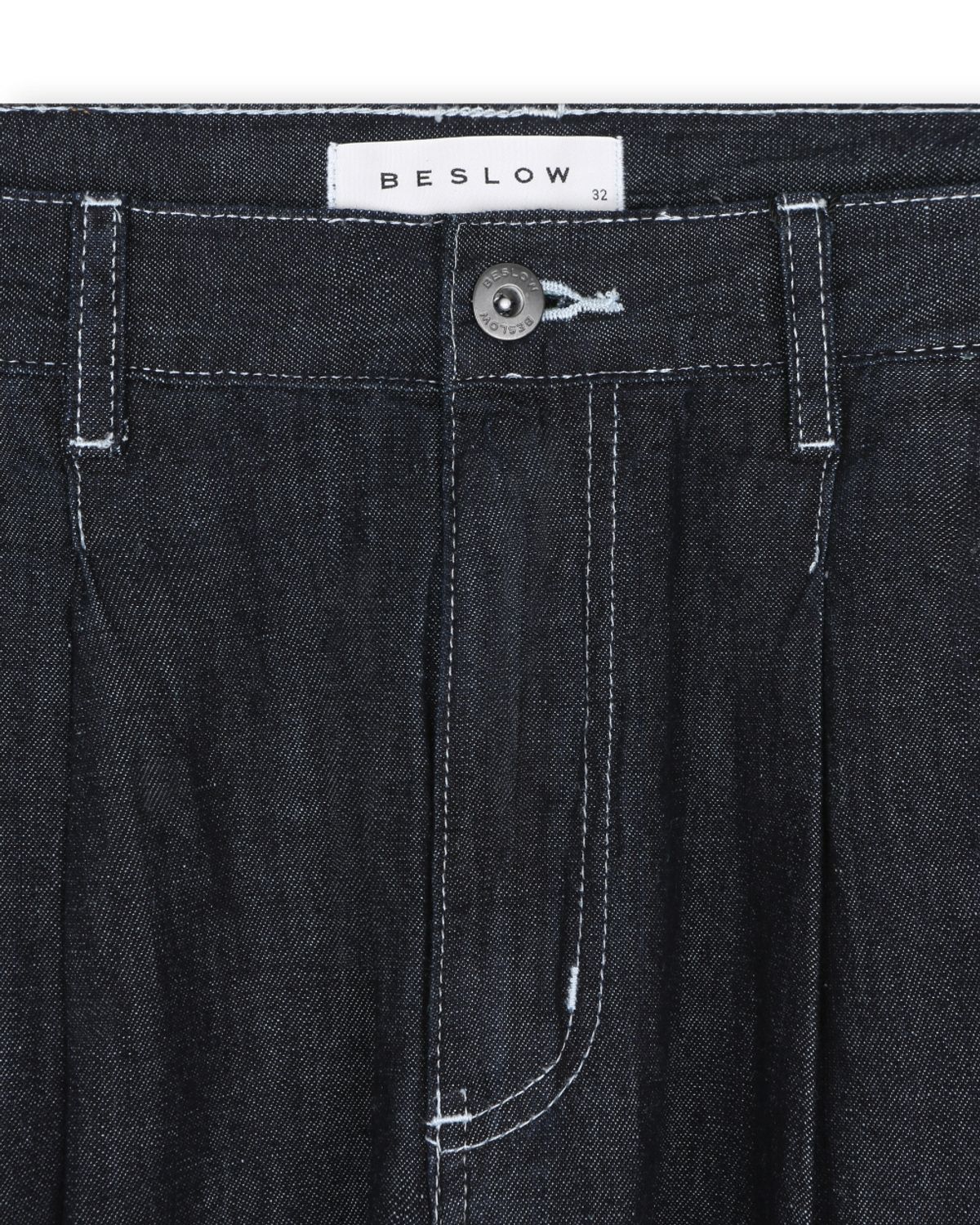 비슬로우(BESLOW) [리뉴얼]WIDE FIT TWO TUCK LINEN DENIM PANTS INDIGO