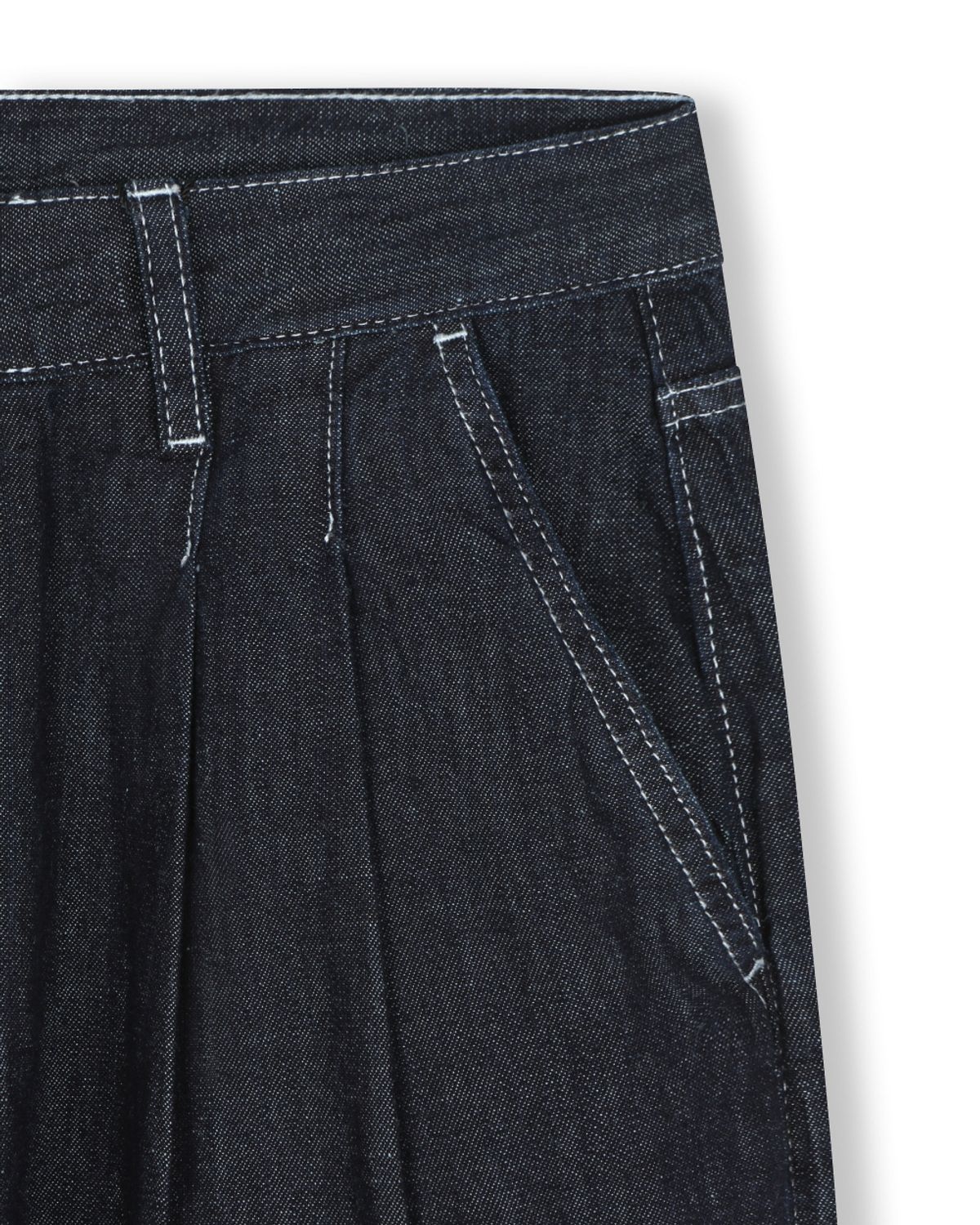 비슬로우(BESLOW) [리뉴얼]WIDE FIT TWO TUCK LINEN DENIM PANTS INDIGO