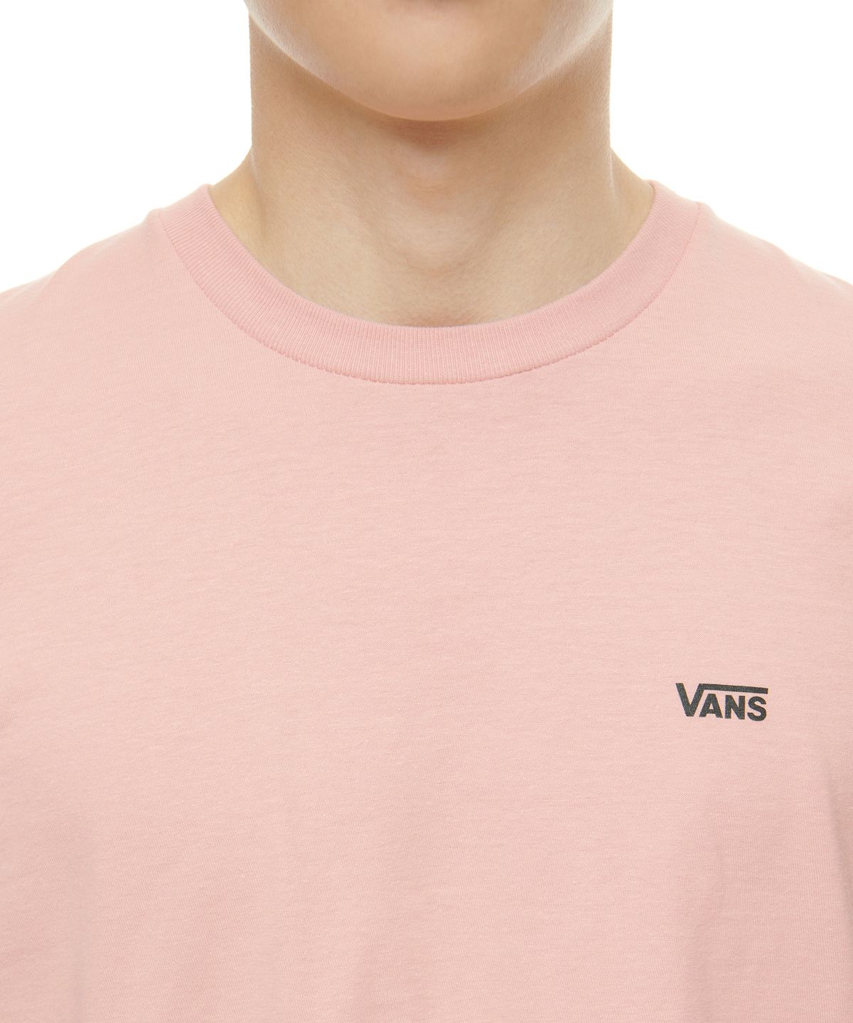 반스(VANS) 레프트 체스트 로고 반소매 티셔츠 - 멜로우 로즈:블랙 / VN0A3CZEYVY1