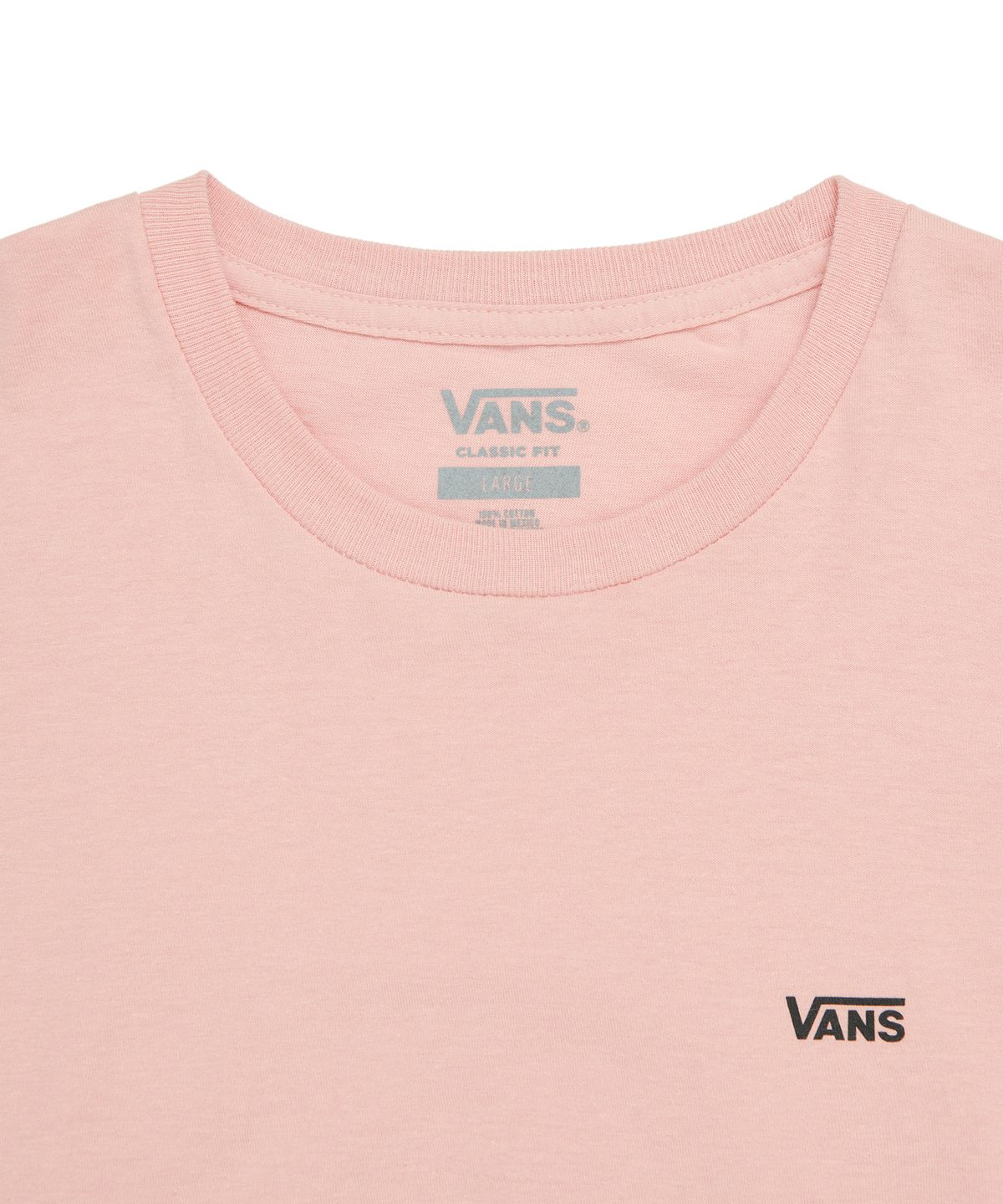 반스(VANS) 레프트 체스트 로고 반소매 티셔츠 - 멜로우 로즈:블랙 / VN0A3CZEYVY1