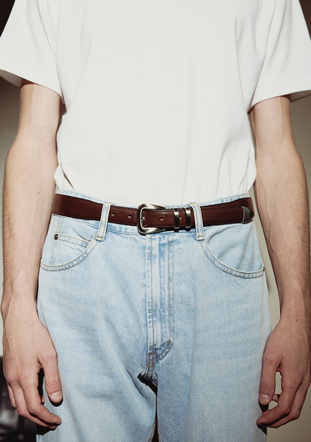 세비지(SAVAGE) 110 Leather Belt - Brown