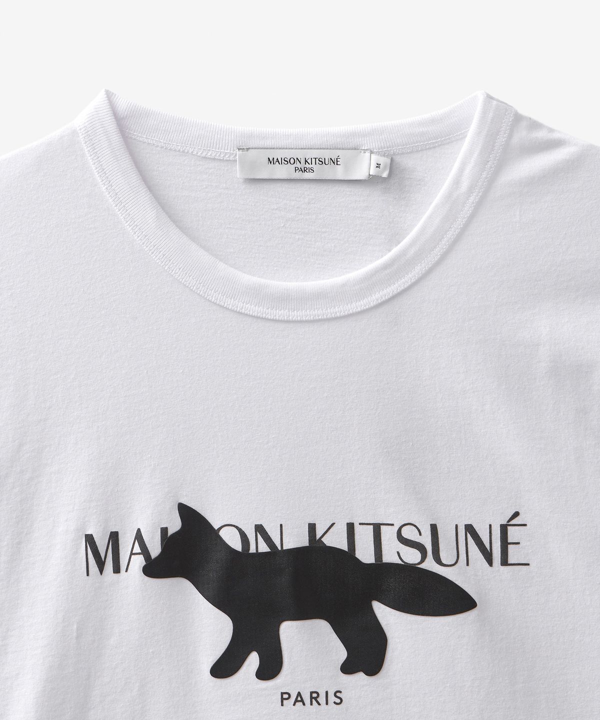 메종 키츠네(MAISON KITSUNE) 남성 폭스 스탬프 로고 반소매 티셔츠 - 화이트 / IM00153KJ0008P100