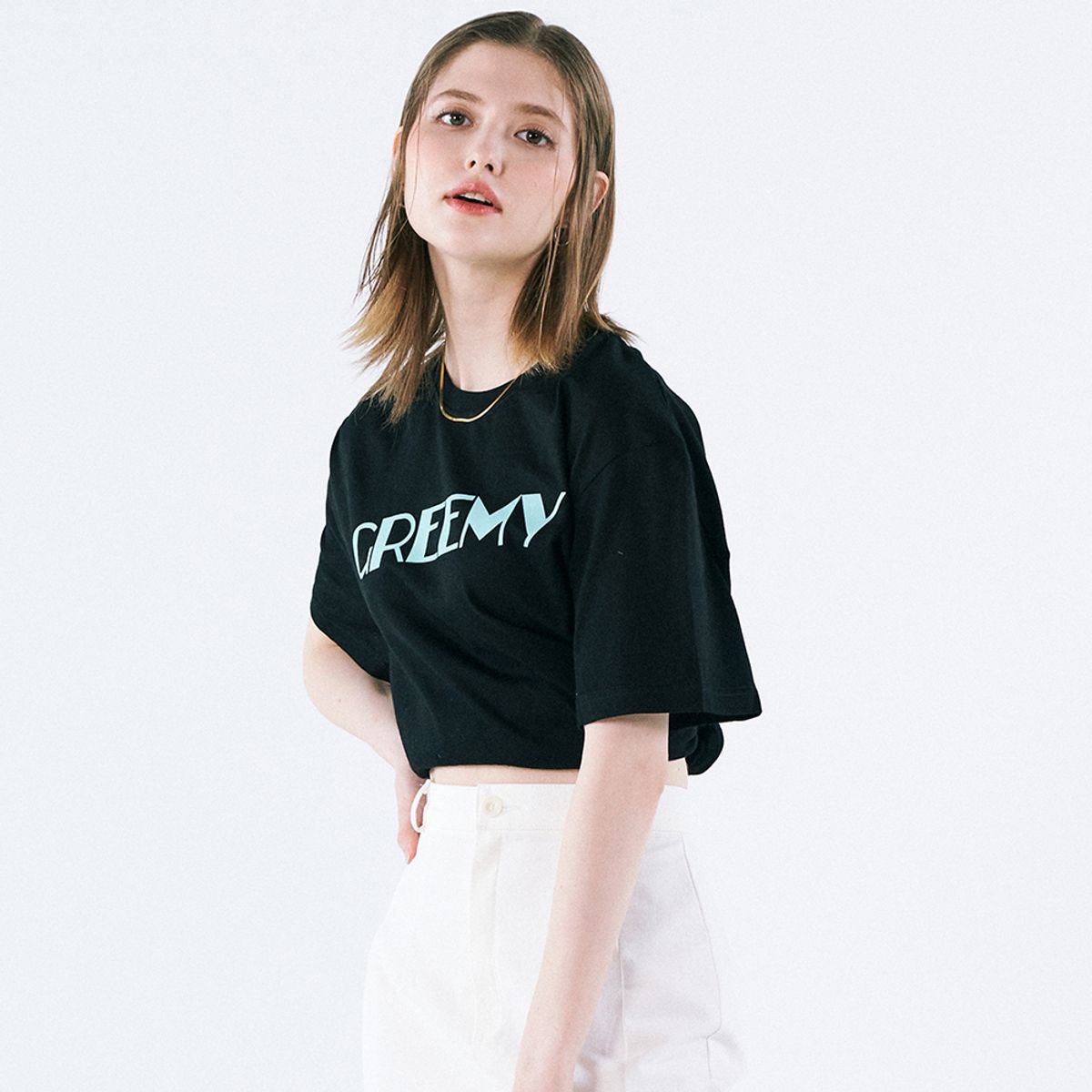 그리미(GREEMY) SIMPLE LOGO T-SHIRT(BLACK)