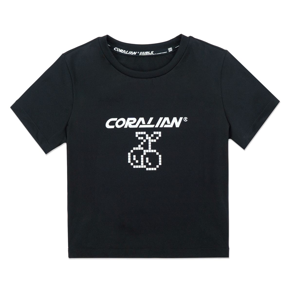 코랄리안(CORALIAN) 런오프 그래픽 로고 크롭 티셔츠