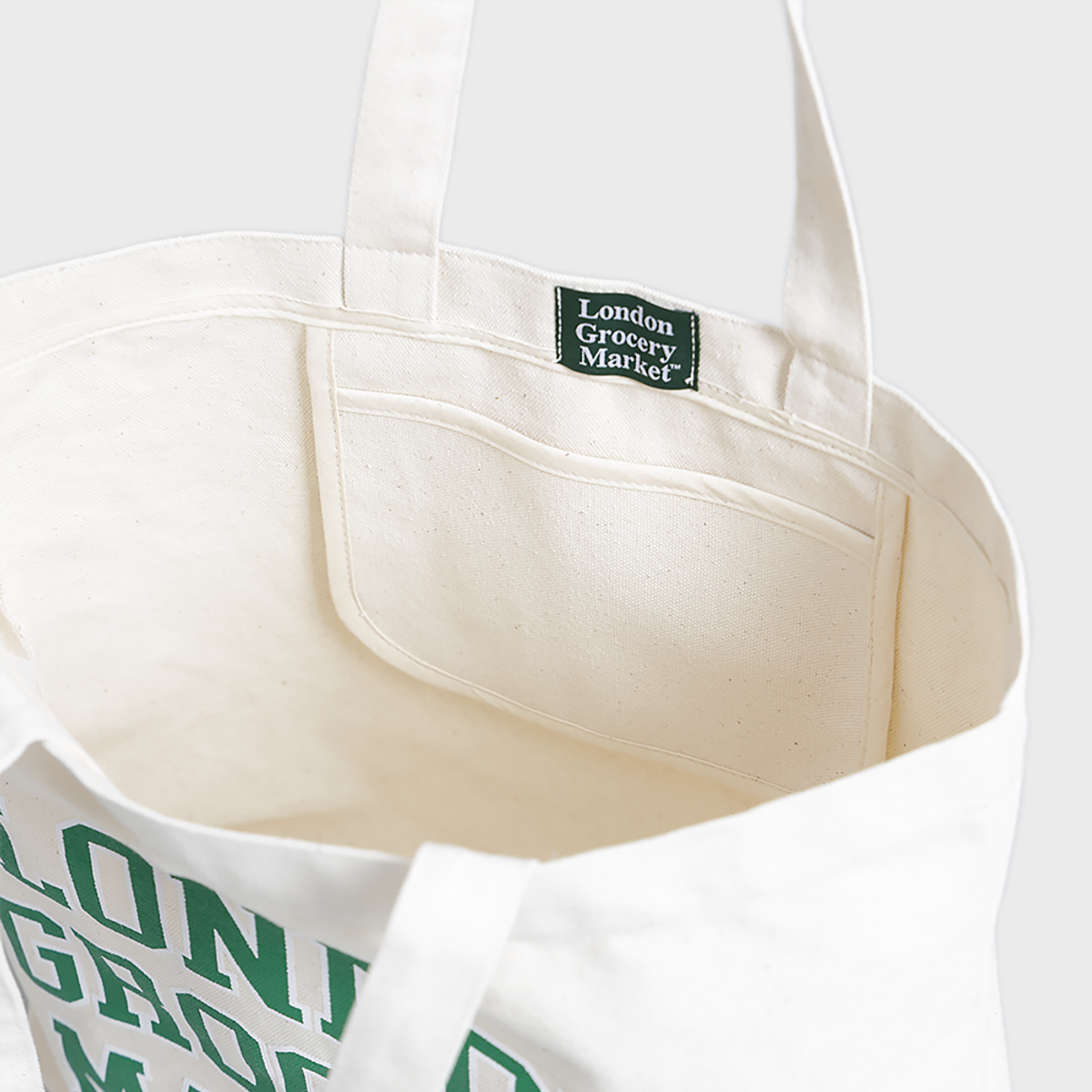런던그로서리마켓(LONDON GROCERY MARKET) College Logo Tote Bag