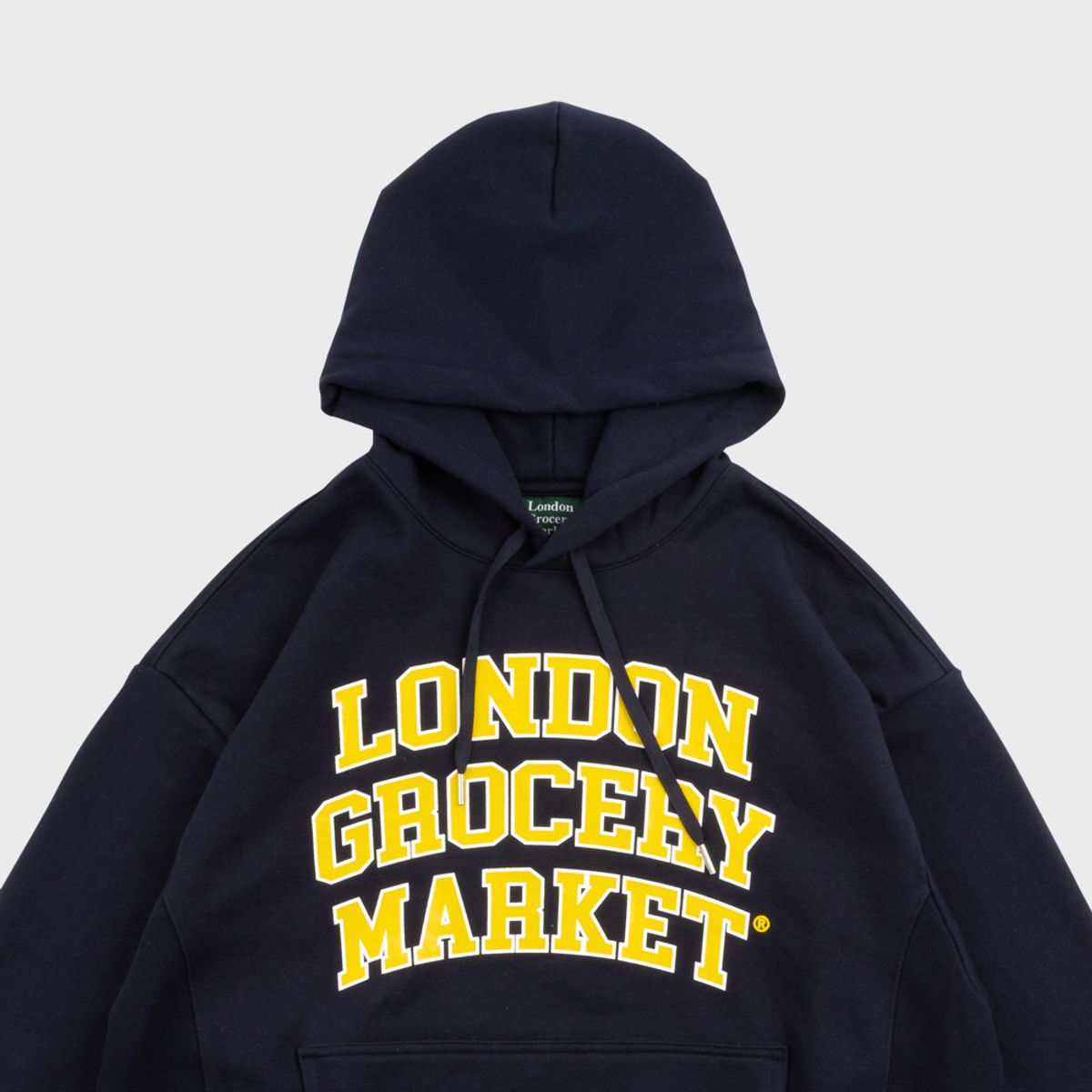 런던그로서리마켓(LONDON GROCERY MARKET) College Logo Heavyweight Hoodie (Navy)