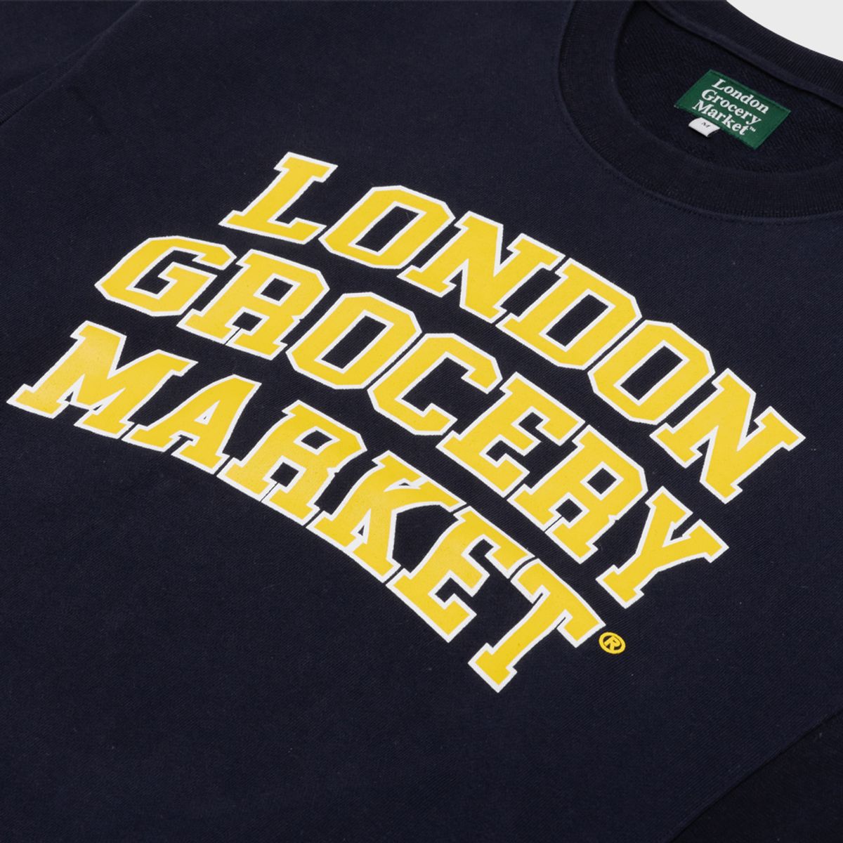 런던그로서리마켓(LONDON GROCERY MARKET) College Logo Heavyweight Sweatshirt (Navy)