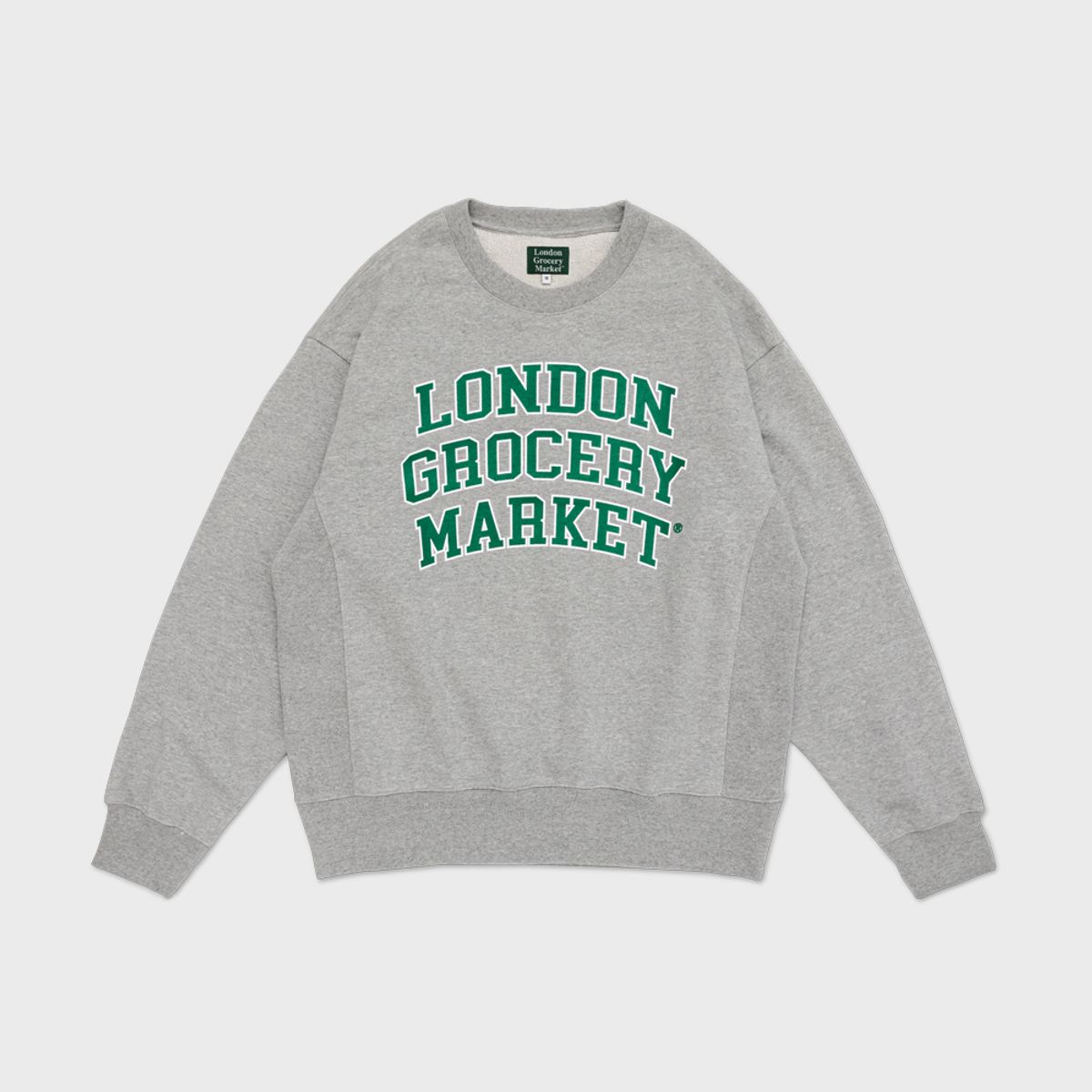 런던그로서리마켓(LONDON GROCERY MARKET) College Logo Heavyweight Sweatshirt (Grey)